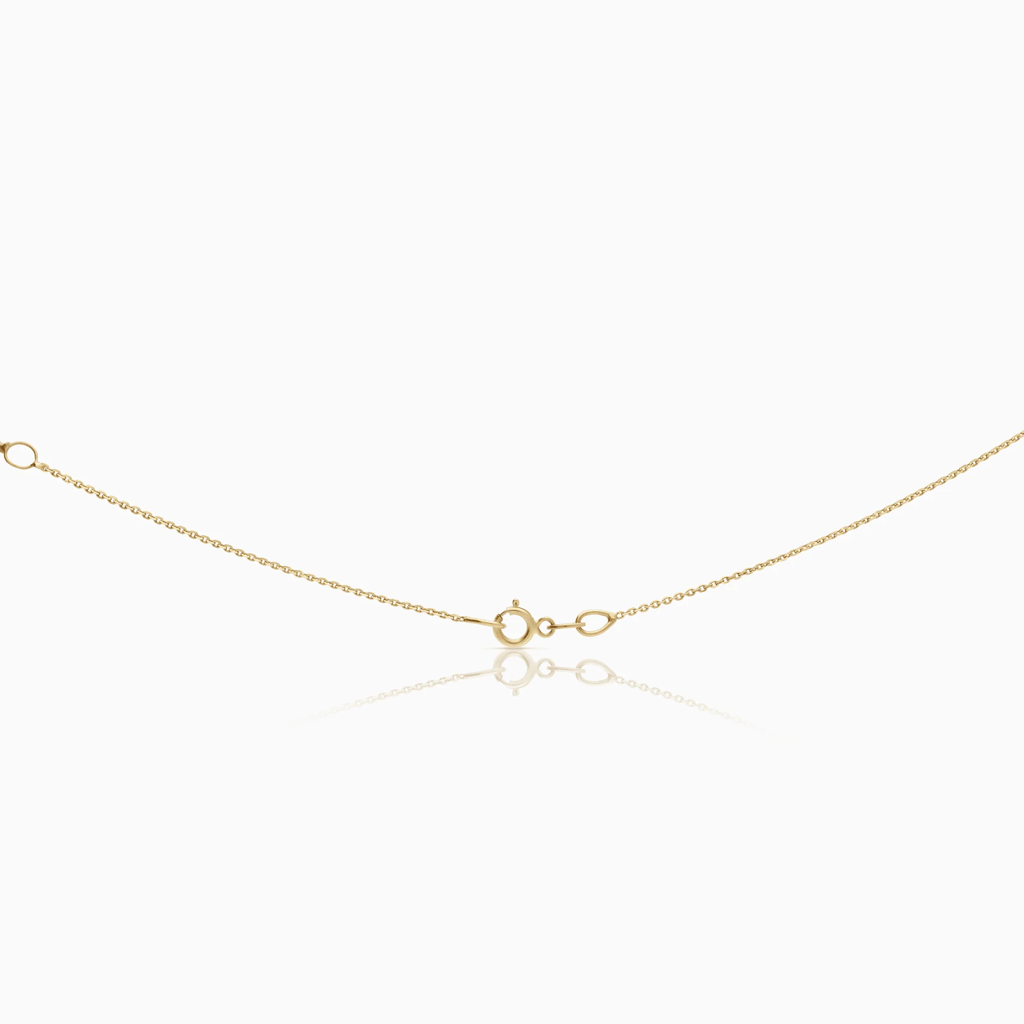 Gold necklace with beads 2.34g 18K yellow/rose/white gold - Image 2