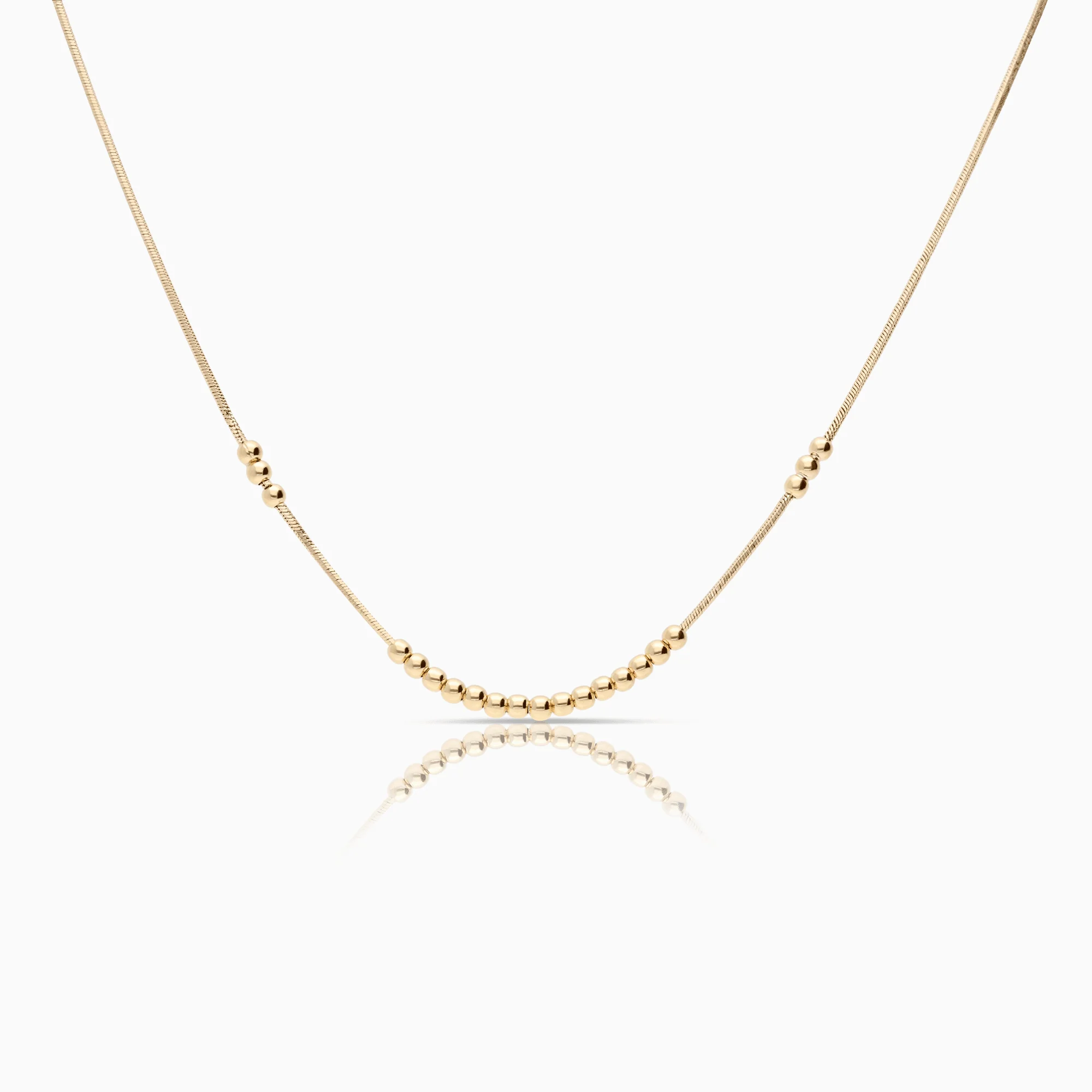 Gold necklace with beads 3.98g 18K gold