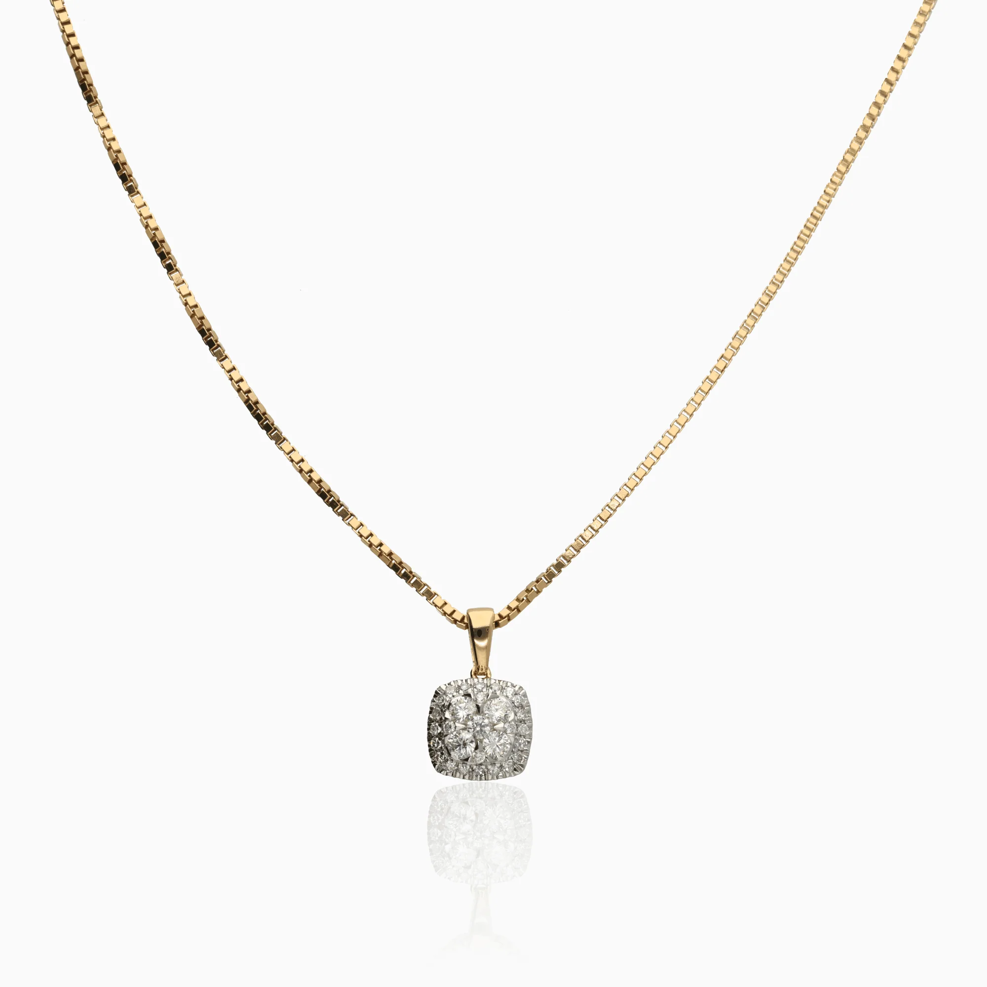 Gold necklace Venezia diamond pendant 0.35ct 18K