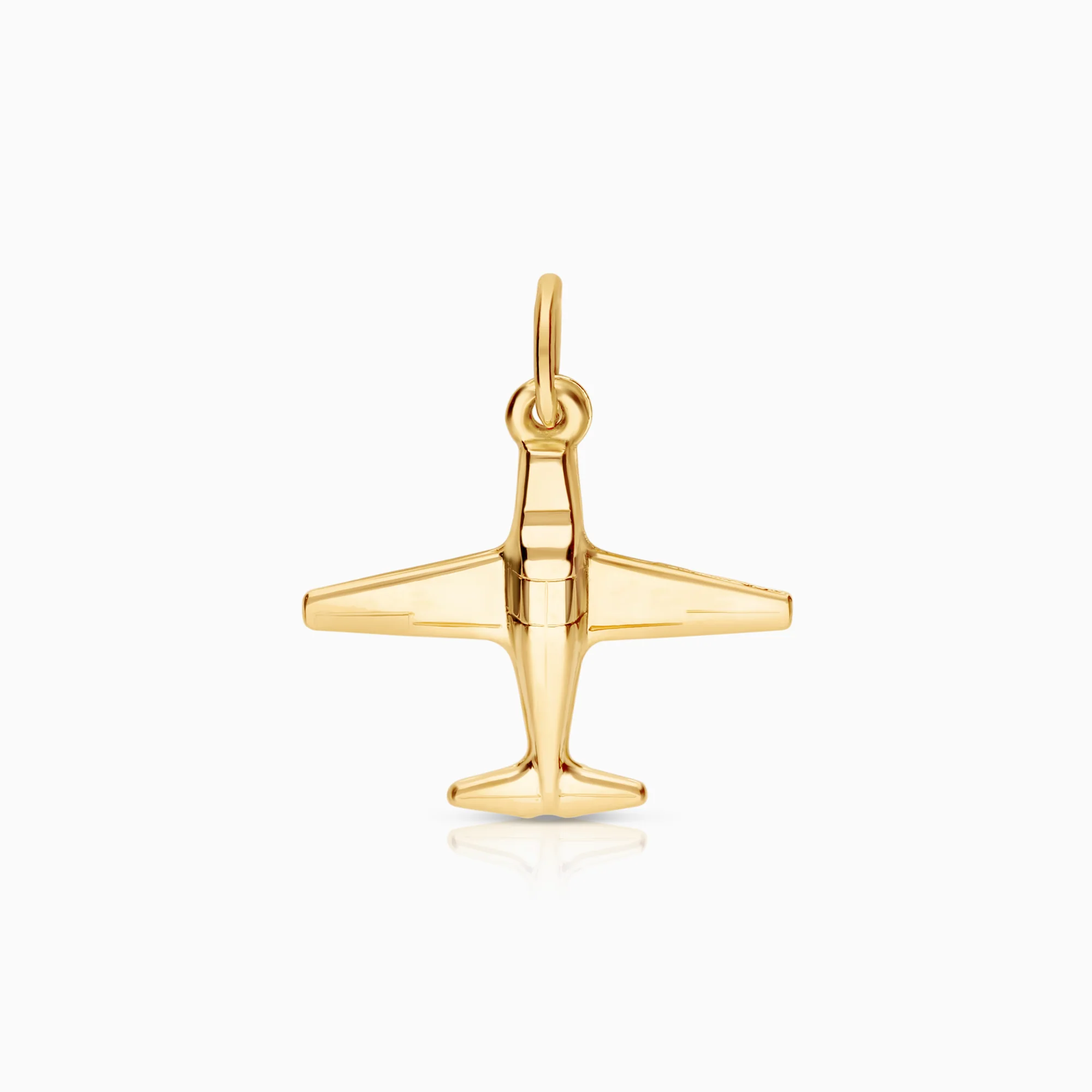 Gold airplane pendant 0.66g 18K gold
