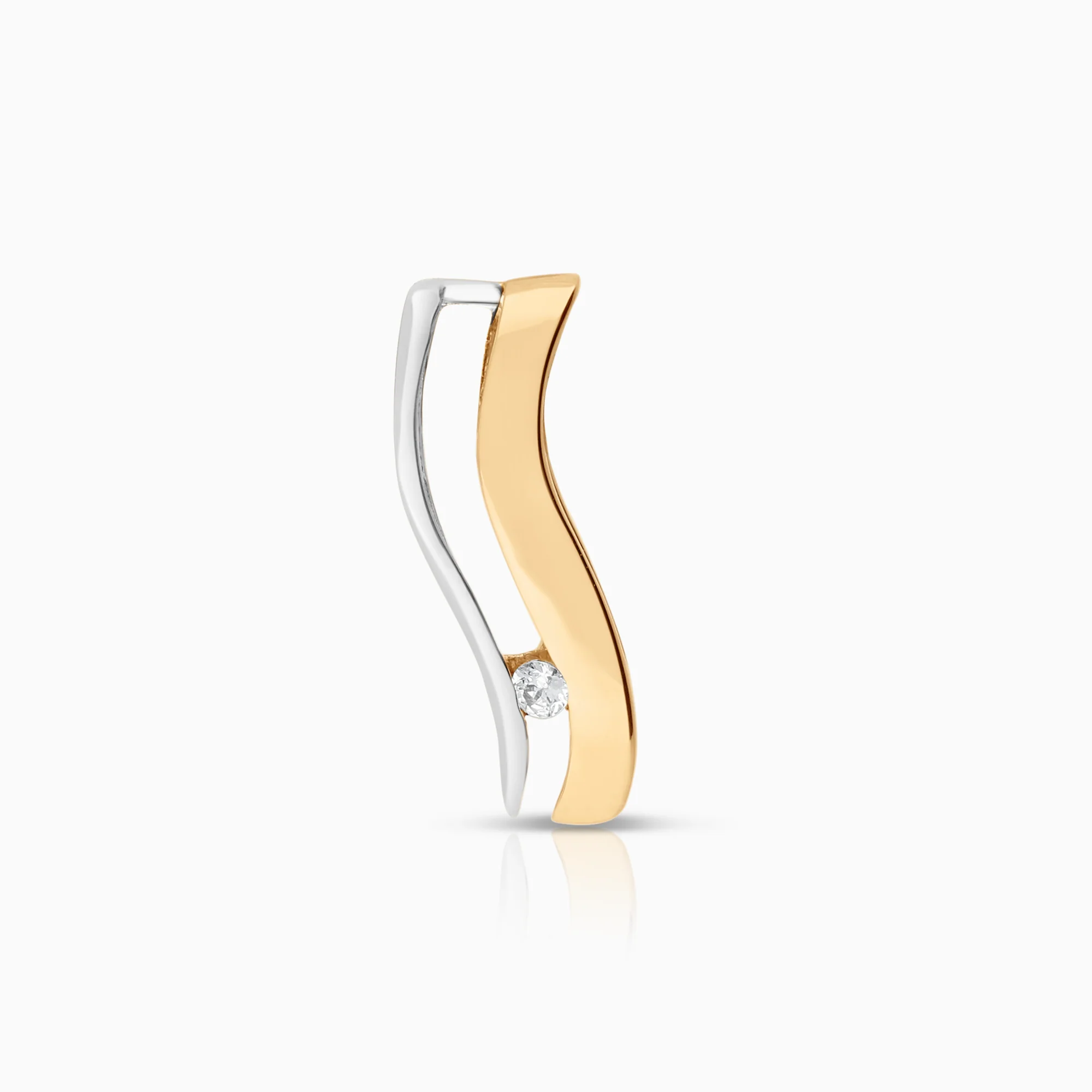 Gold pendant cubic 0.92g 18K white and red gold