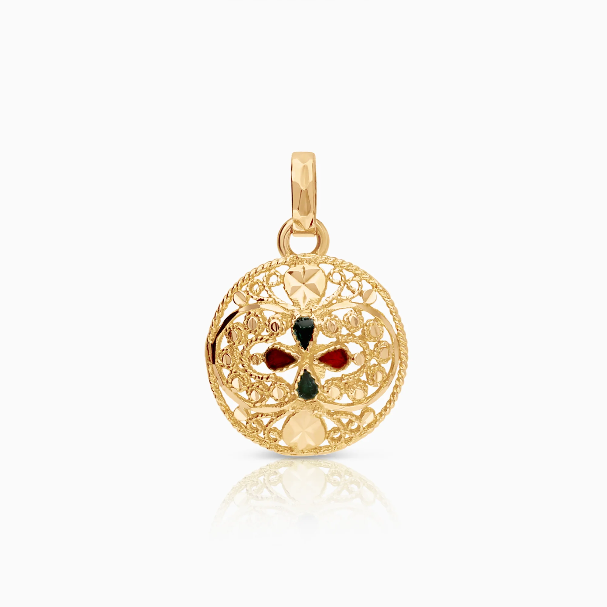 Gold pendant with enamel 0.88g 20K gold
