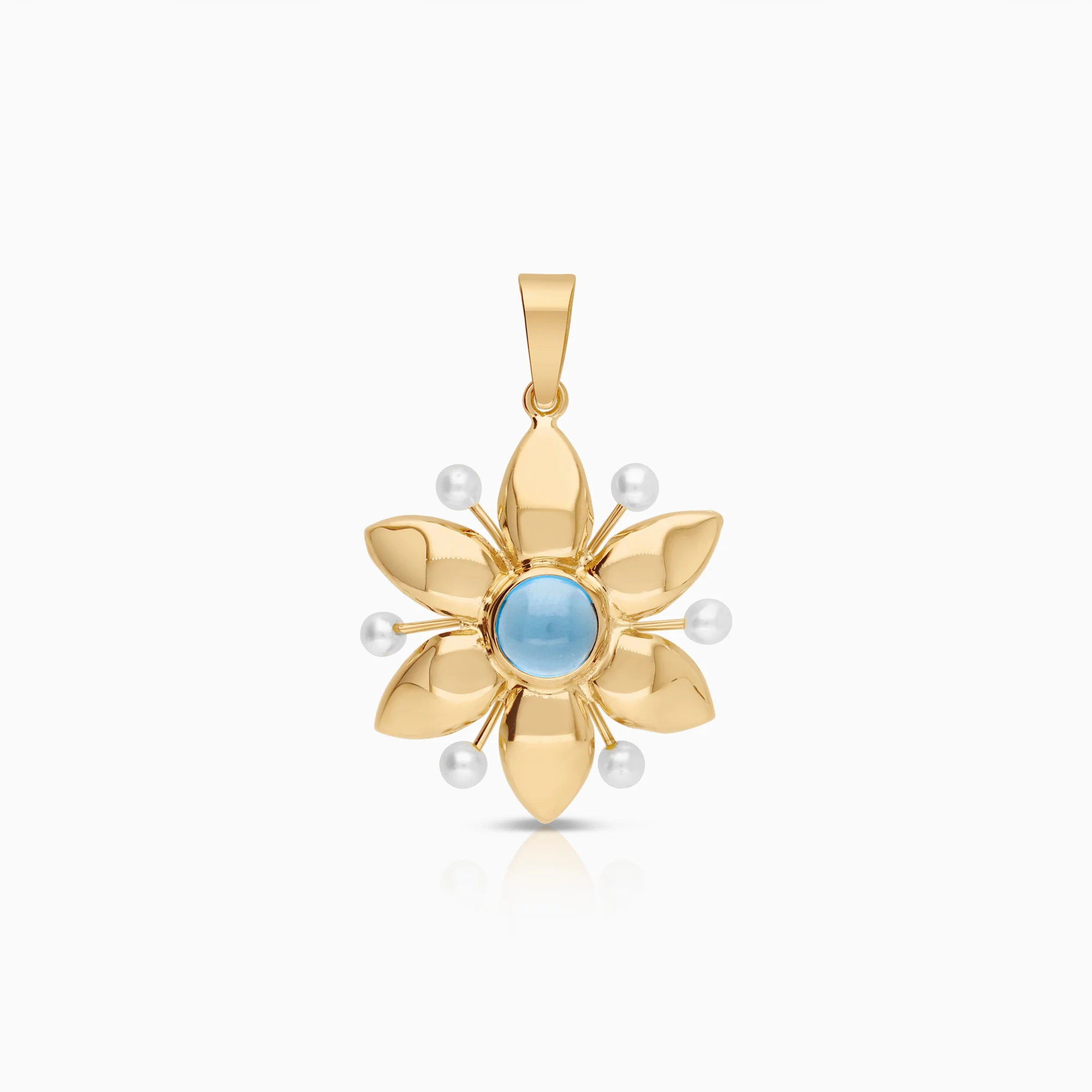 Gold pendant pearls and spinel 1.84g 18K gold