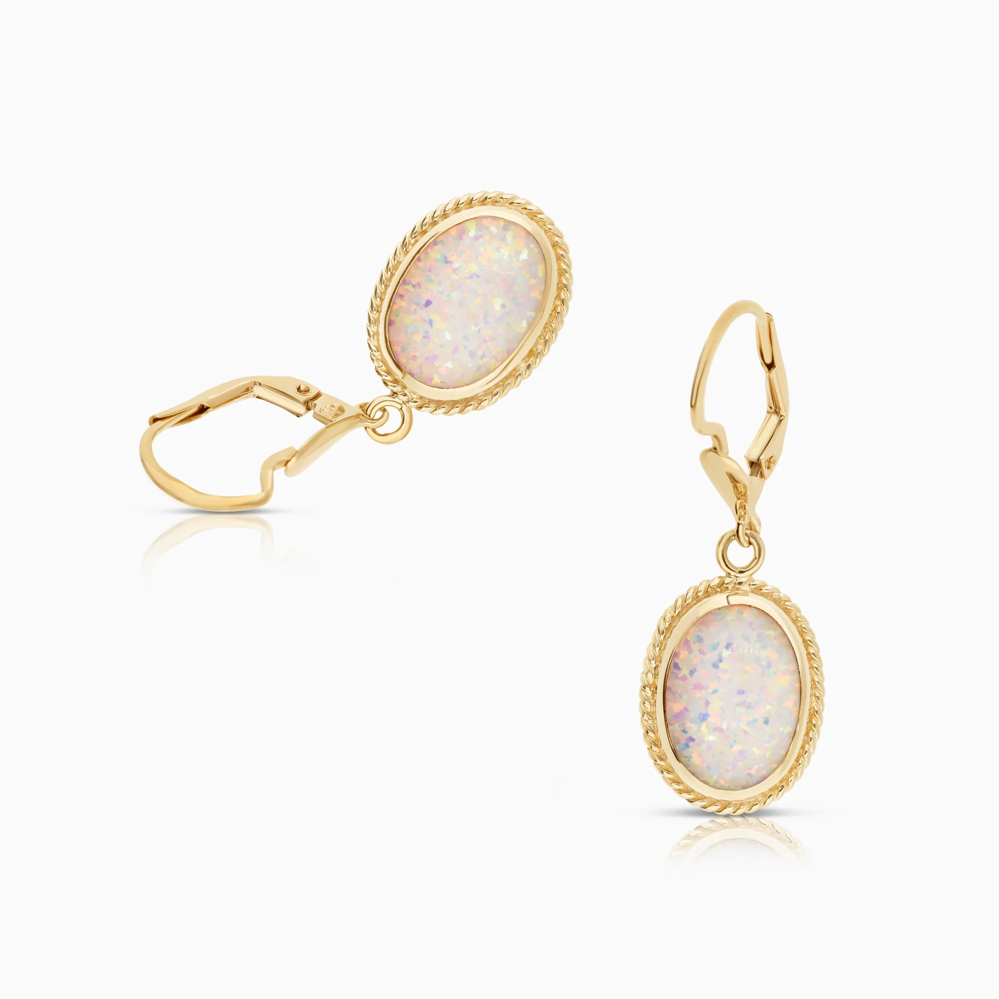 Gold earrings with opals 6.20g 14K gold - Image 2