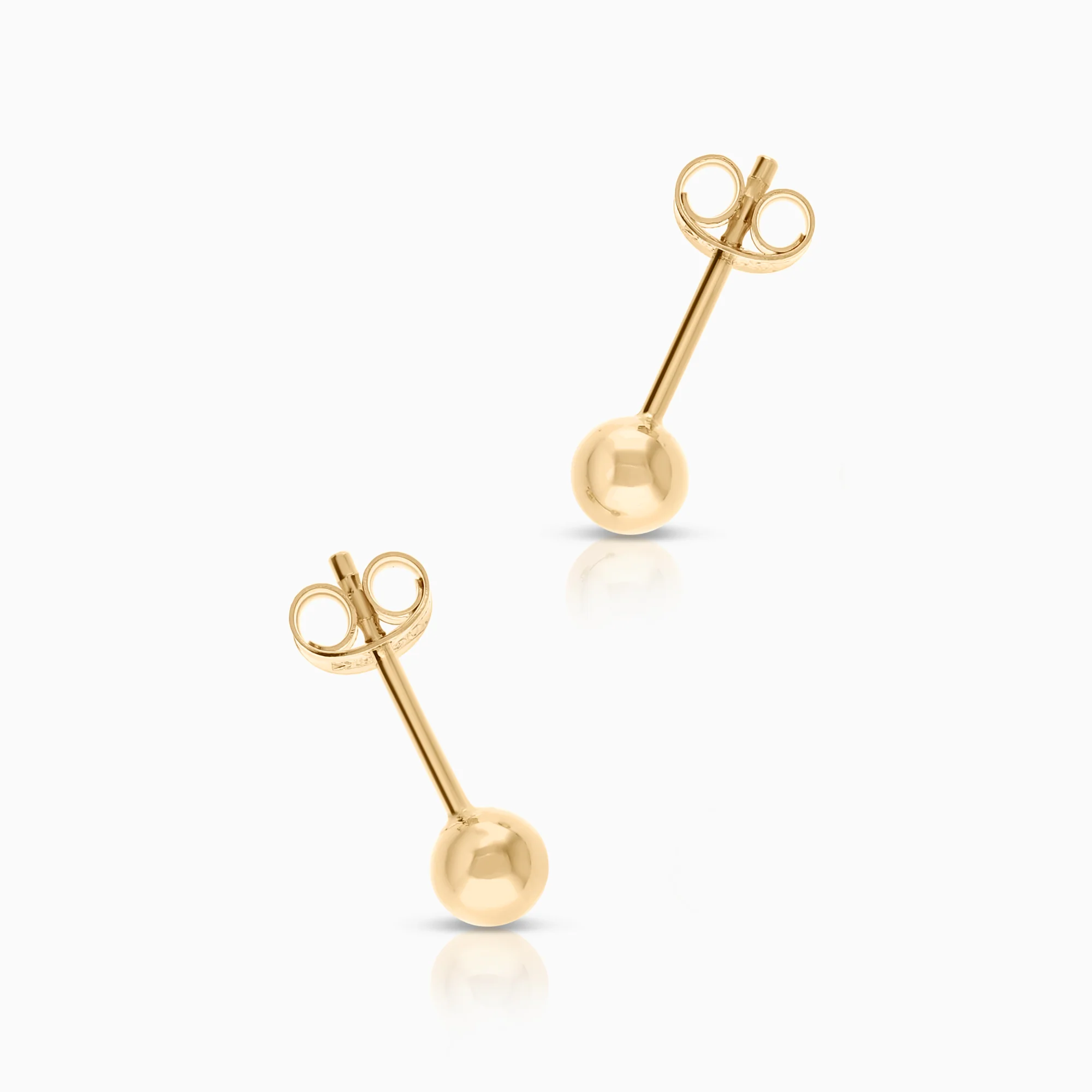 Gold earrings balls 0.55g 18K gold - Image 2