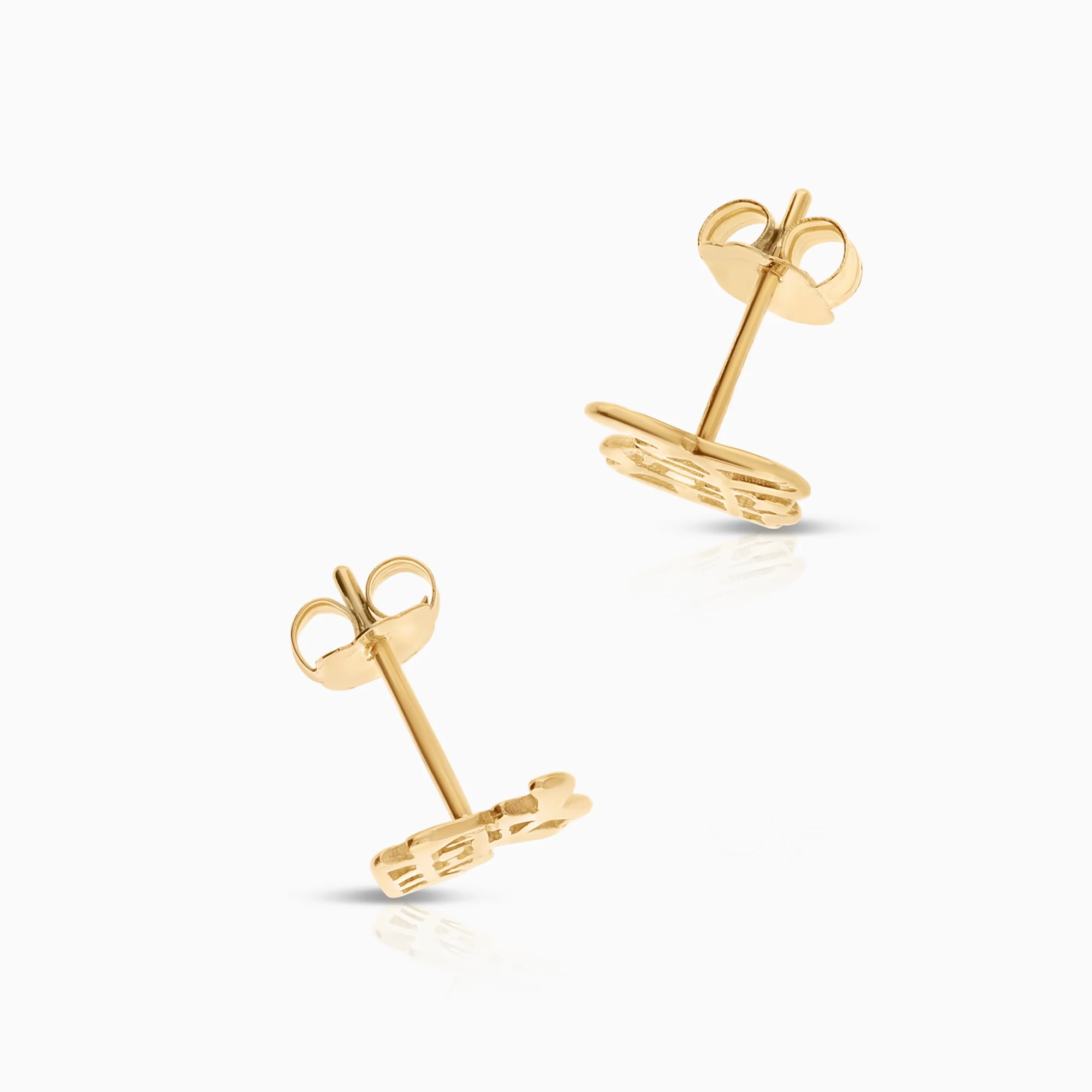 Gold earrings “love” symbol 0.80 g 18K gold - Image 2