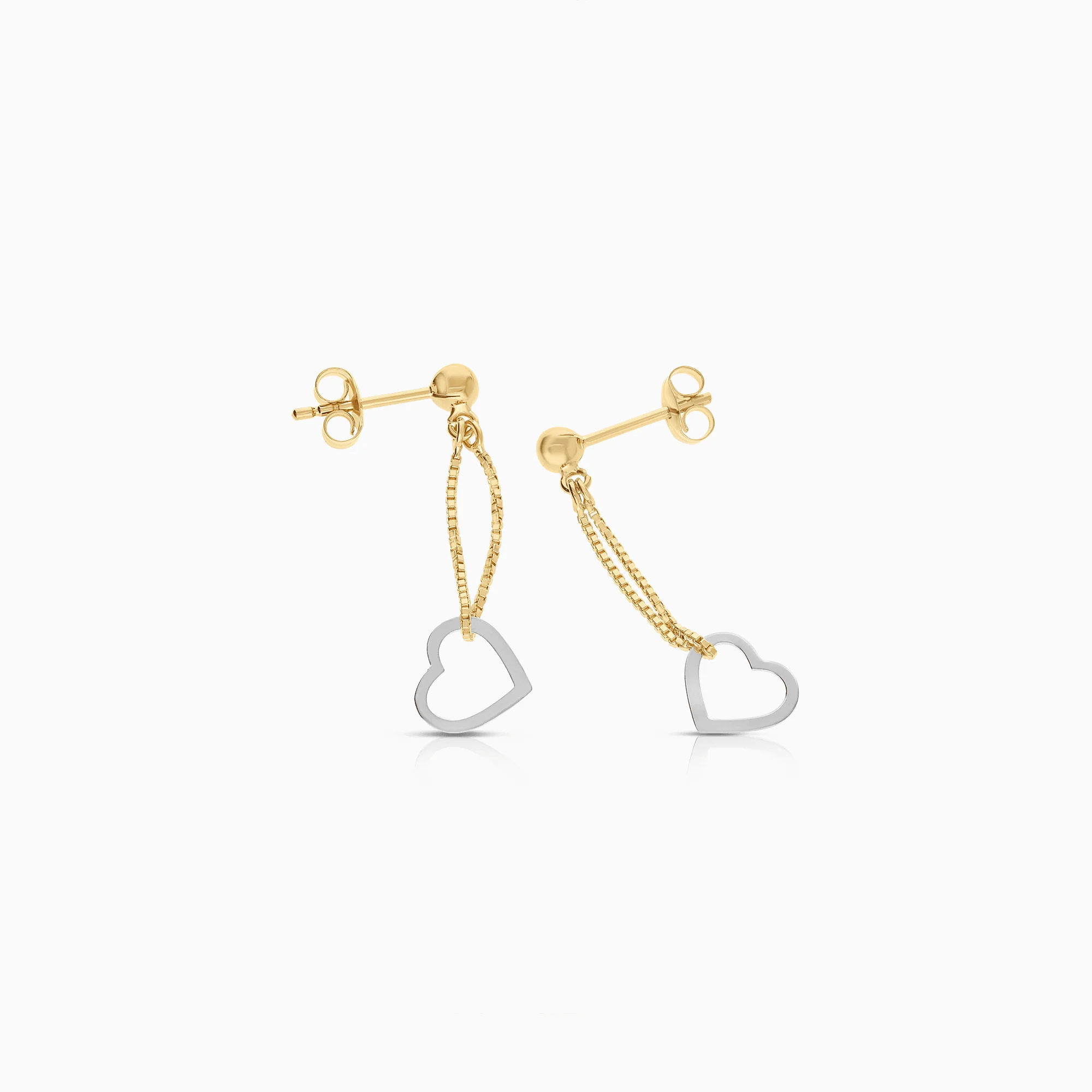 Gold earrings 0.77g 18K white/yellow gold - Image 2
