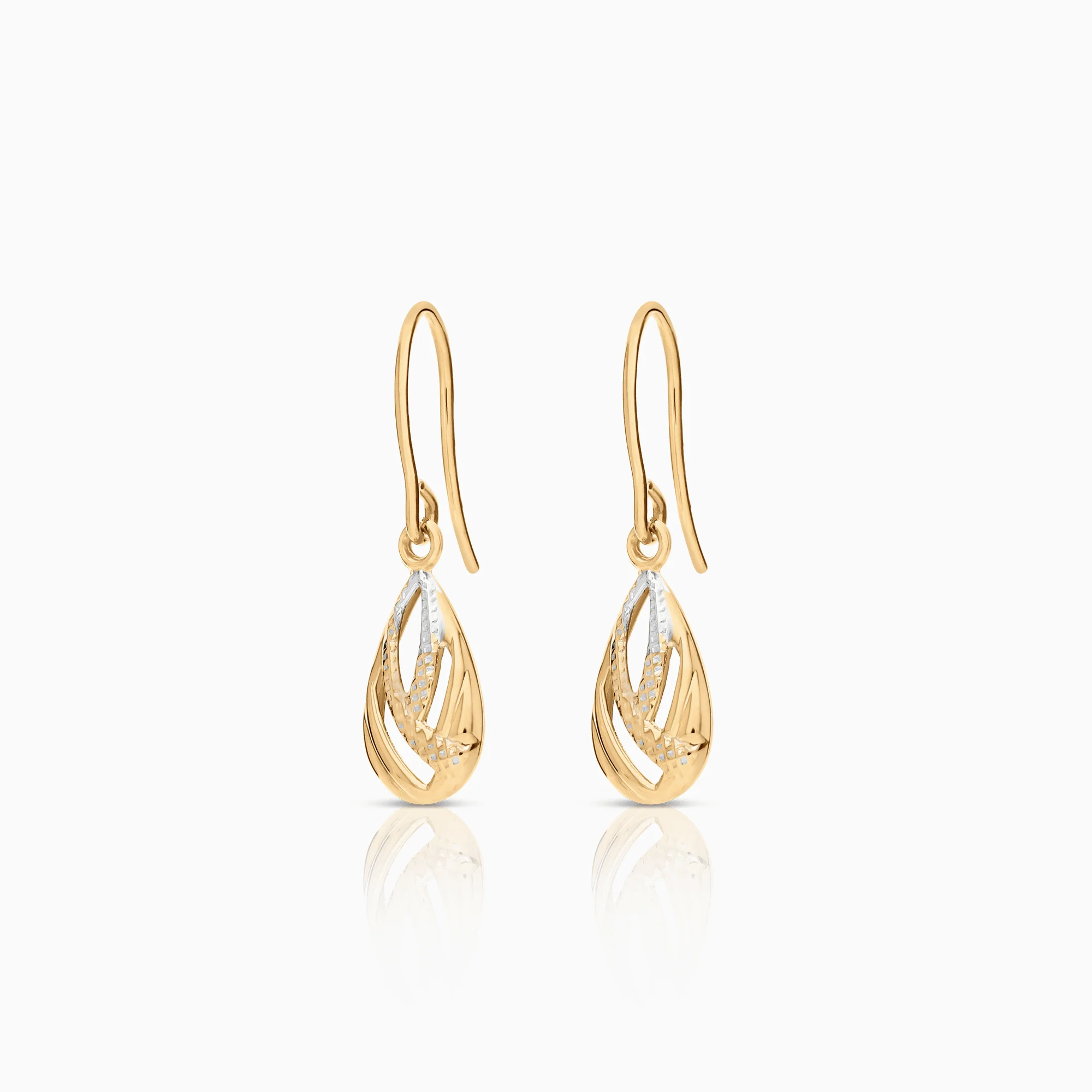 Gold earrings 0.86g 18K yellow/white gold