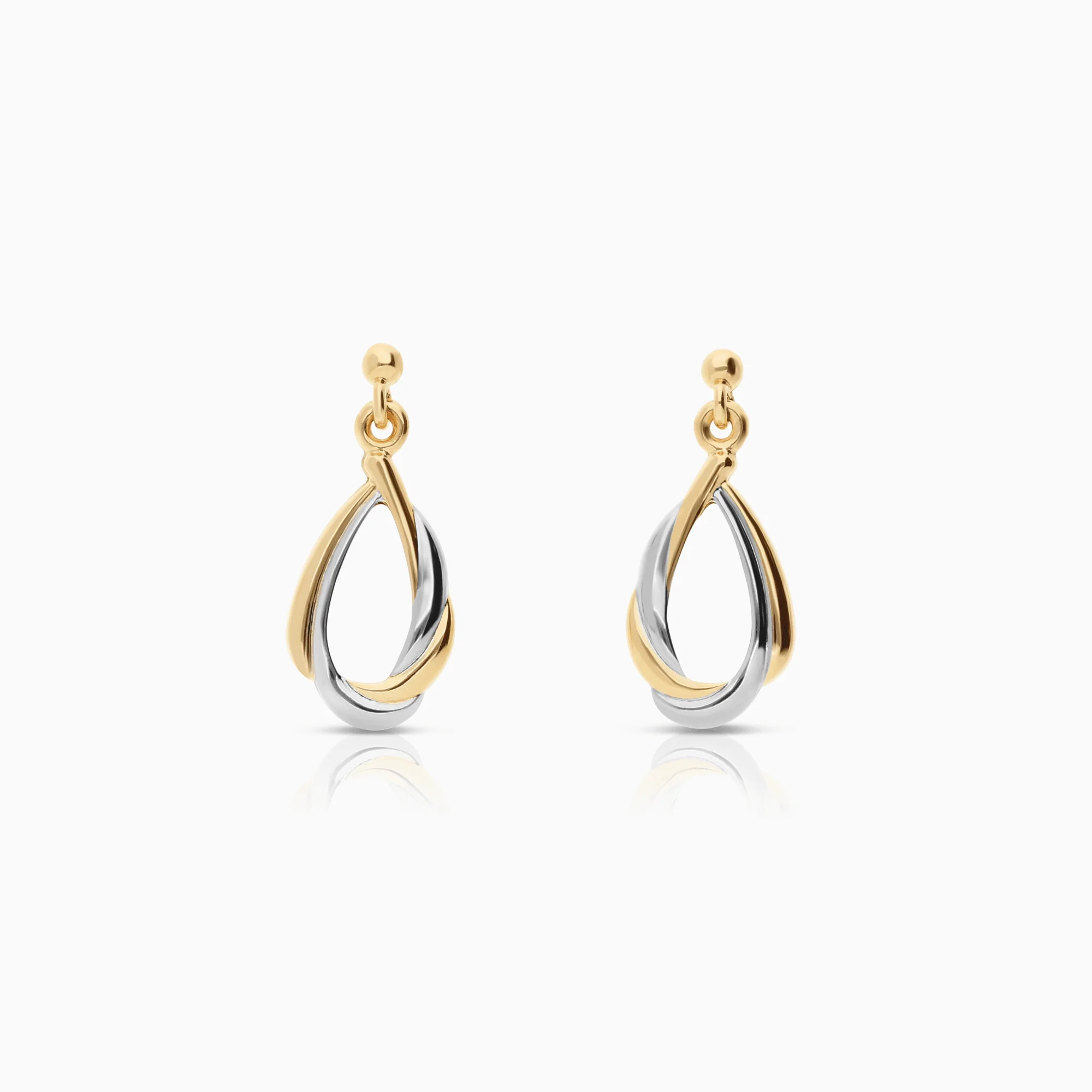 Gold earrings 0.95g 18K yellow/white gold
