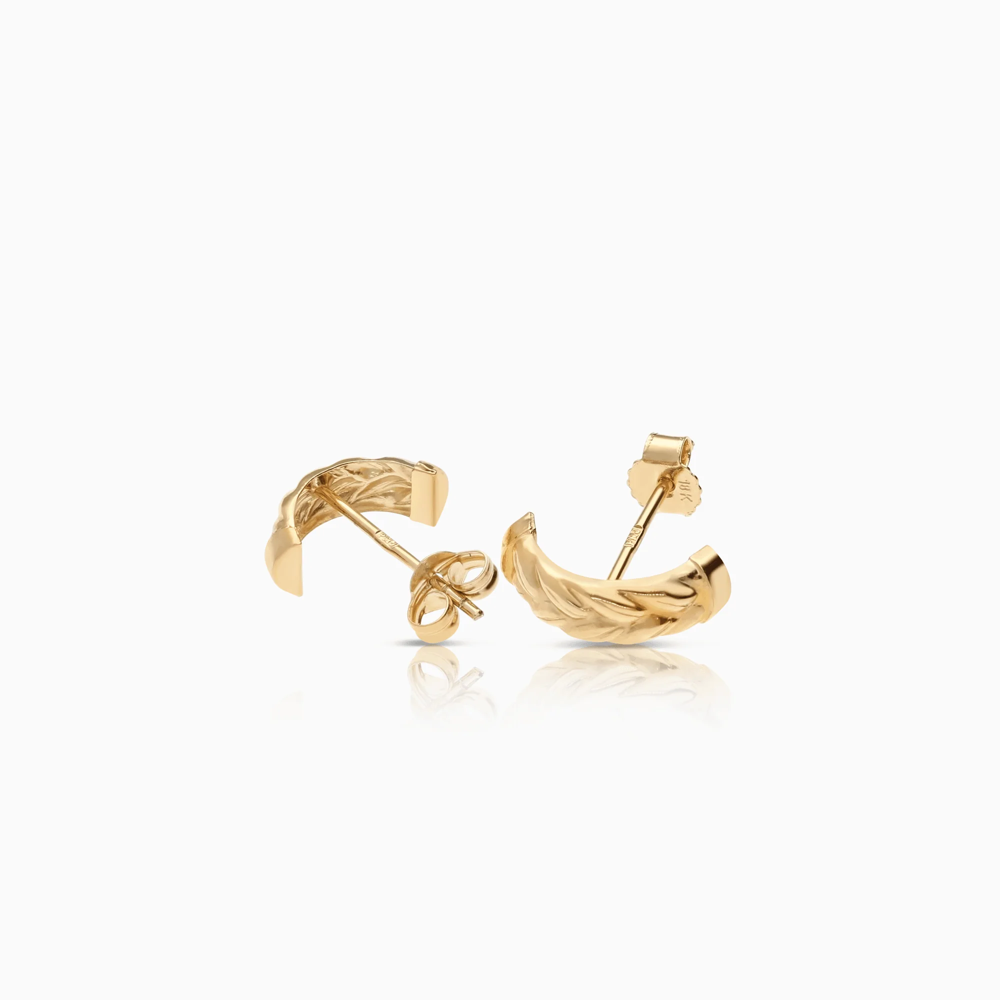 Gold earrings 0.95g 18K yellow/white gold - Image 2