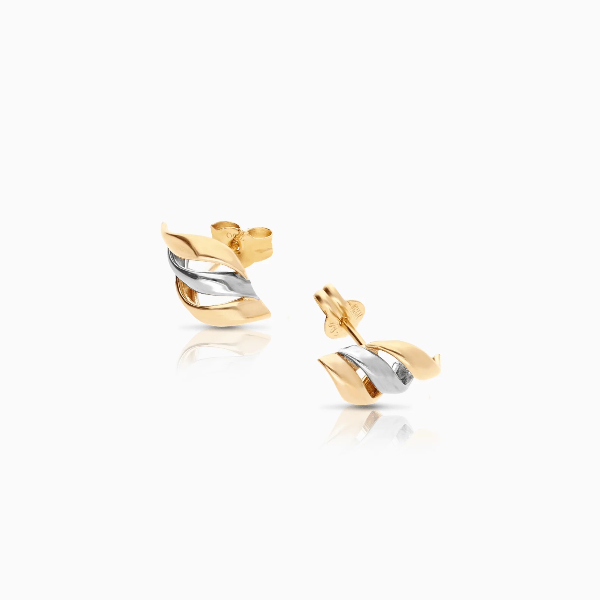 Gold earrings 0.95g 18K white/yellow/rose gold - Image 2