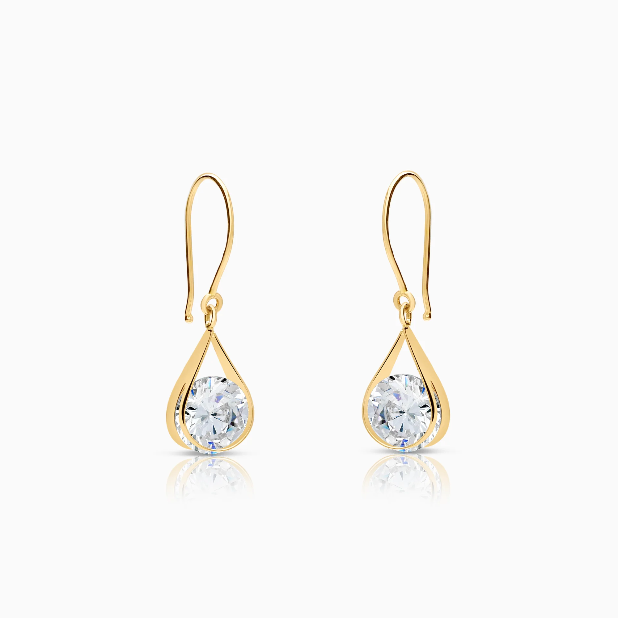 Gold cubic earrings 1.80g 18K gold