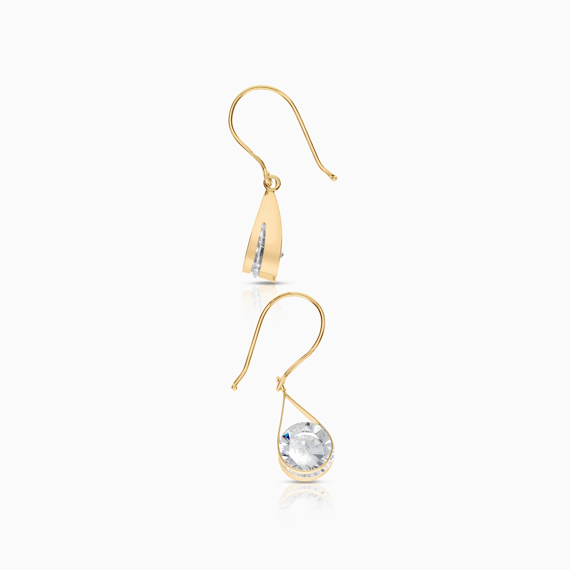 Gold cubic earrings 1.80g 18K gold - Image 2
