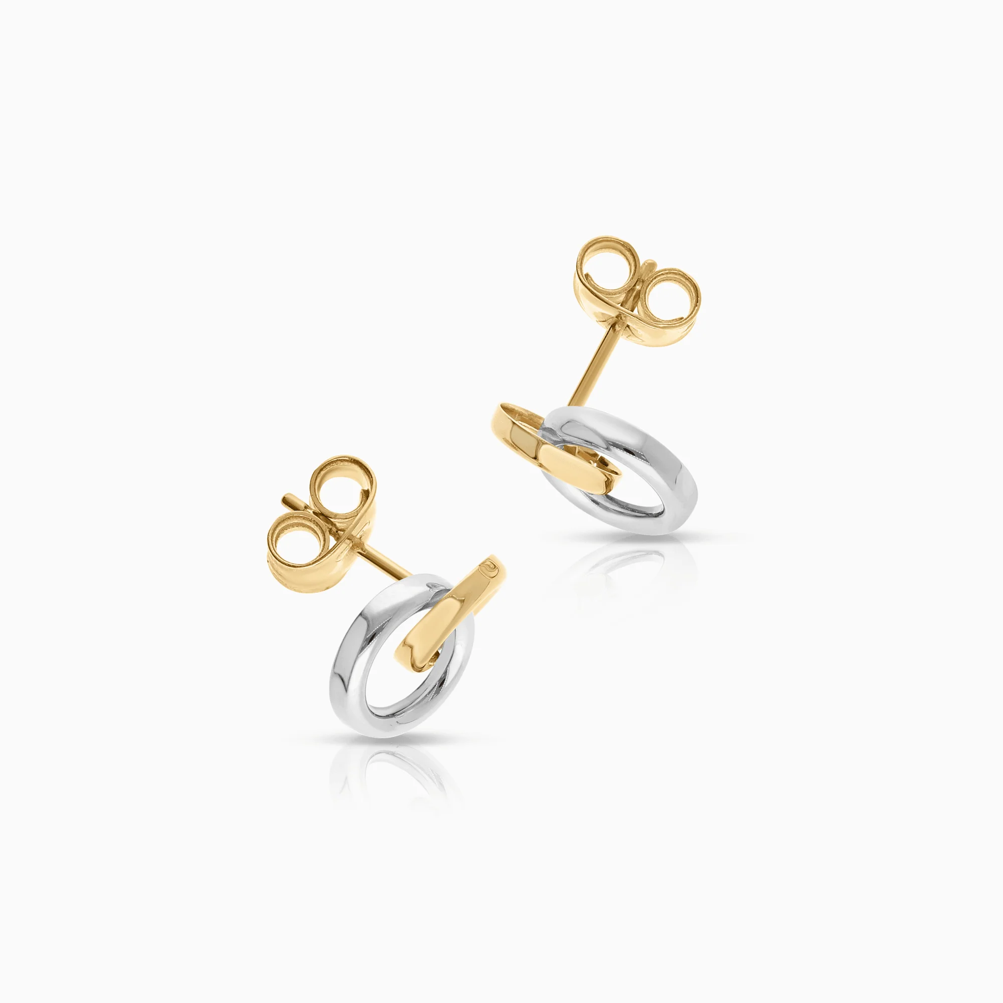 Gold earrings 1.18g 18K white/yellow gold - Image 2