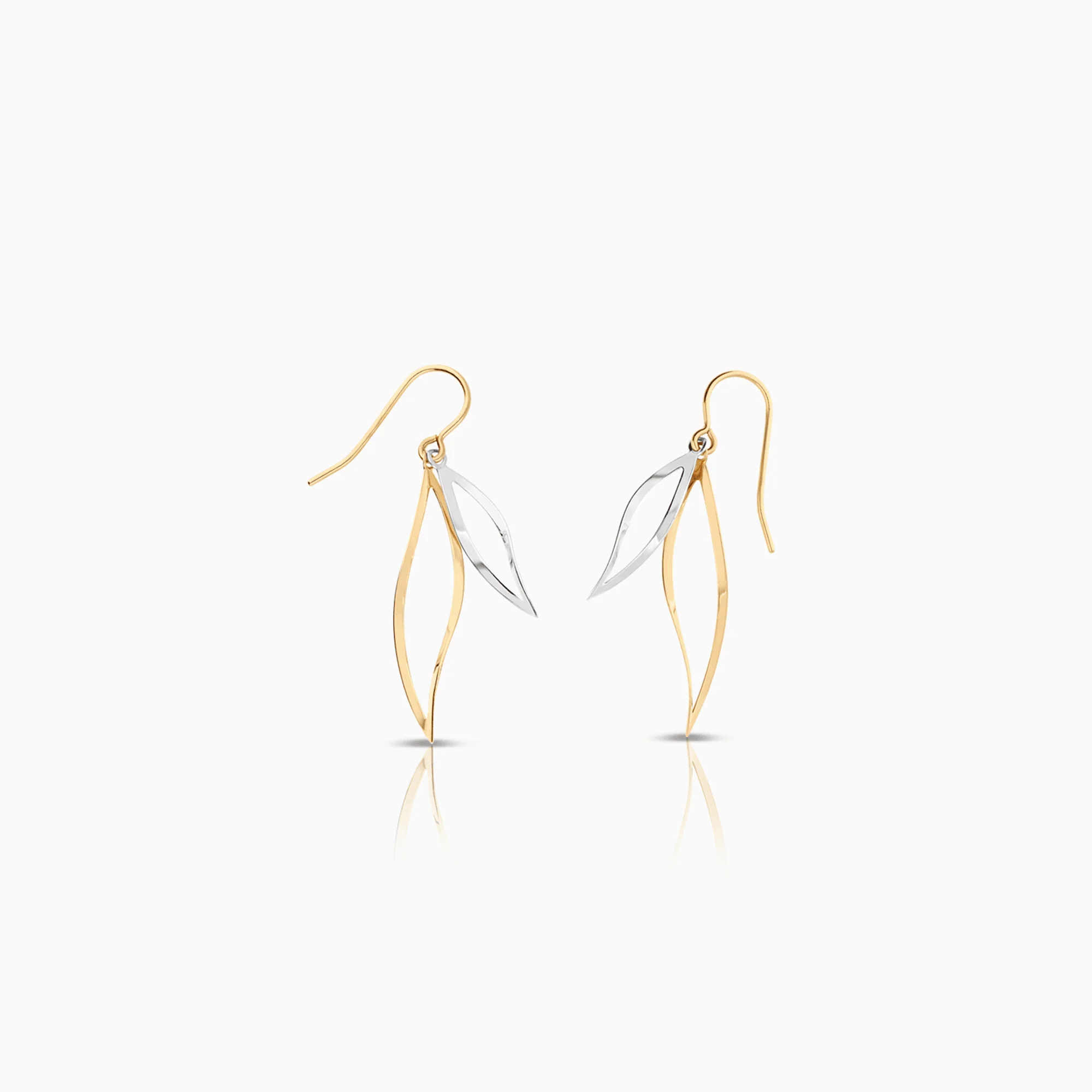 Gold earrings 1.76g 18K gold/white gold - Image 2
