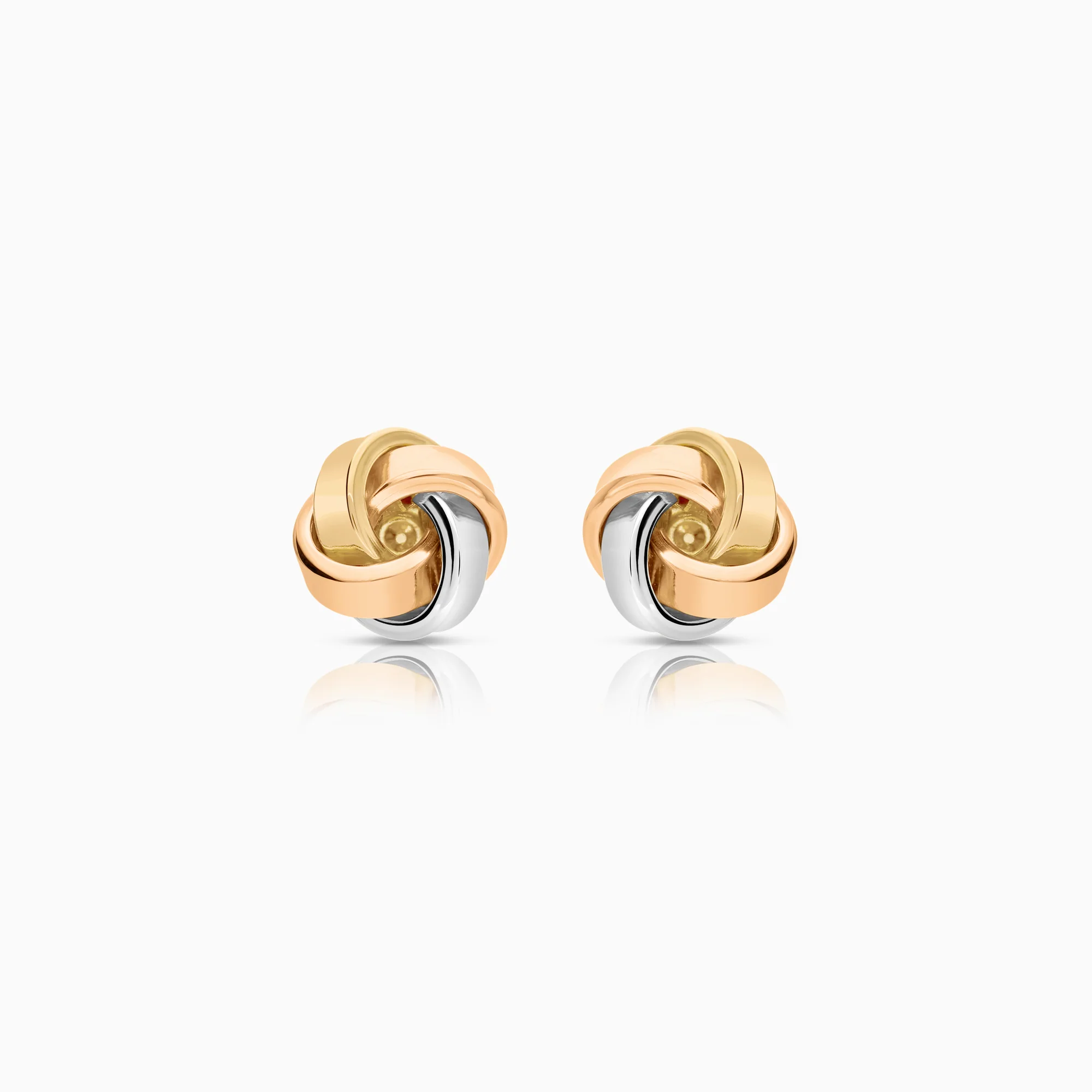 Gold earrings 2.26g 18K tricolor gold