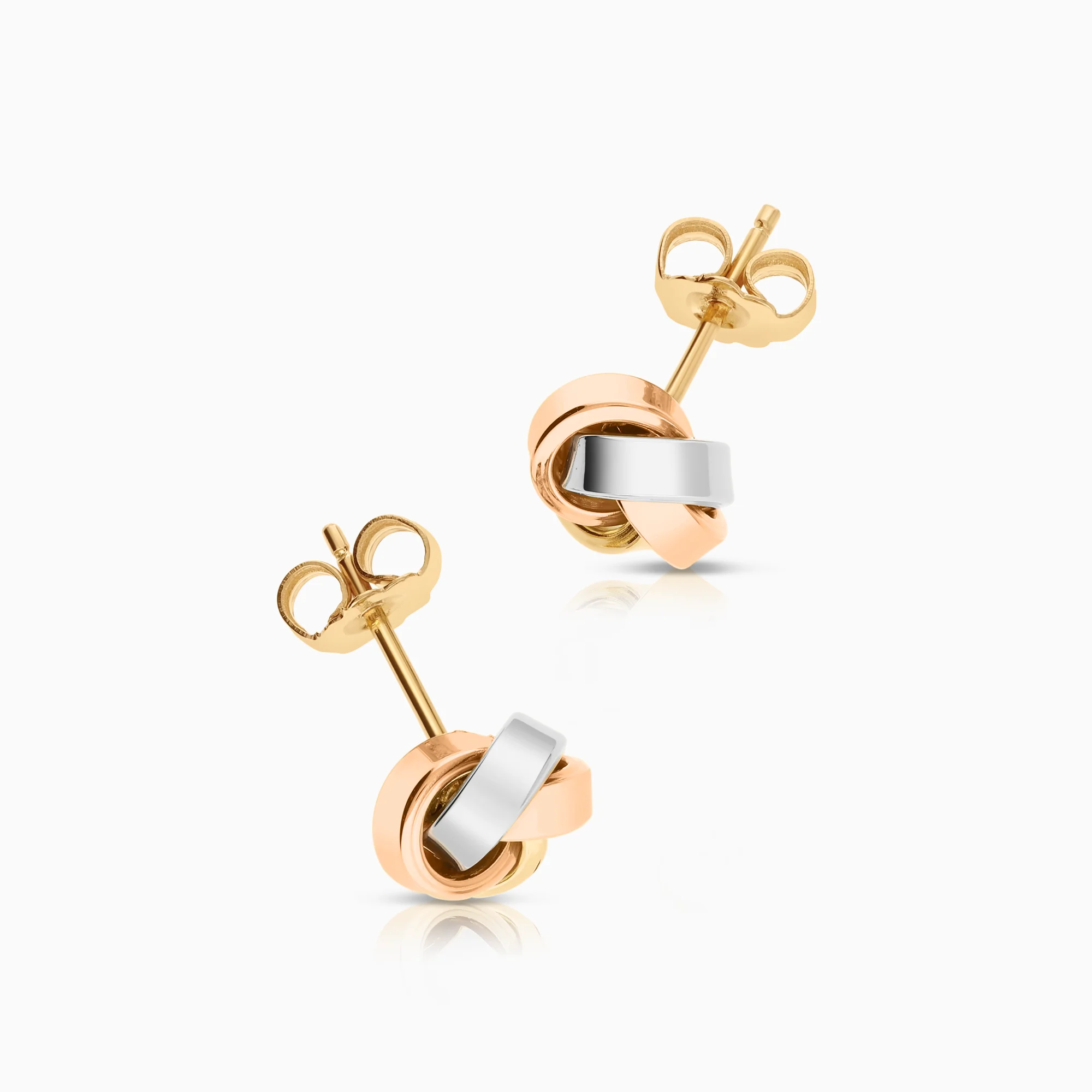 Gold earrings 2.26g 18K tricolor gold - Image 2