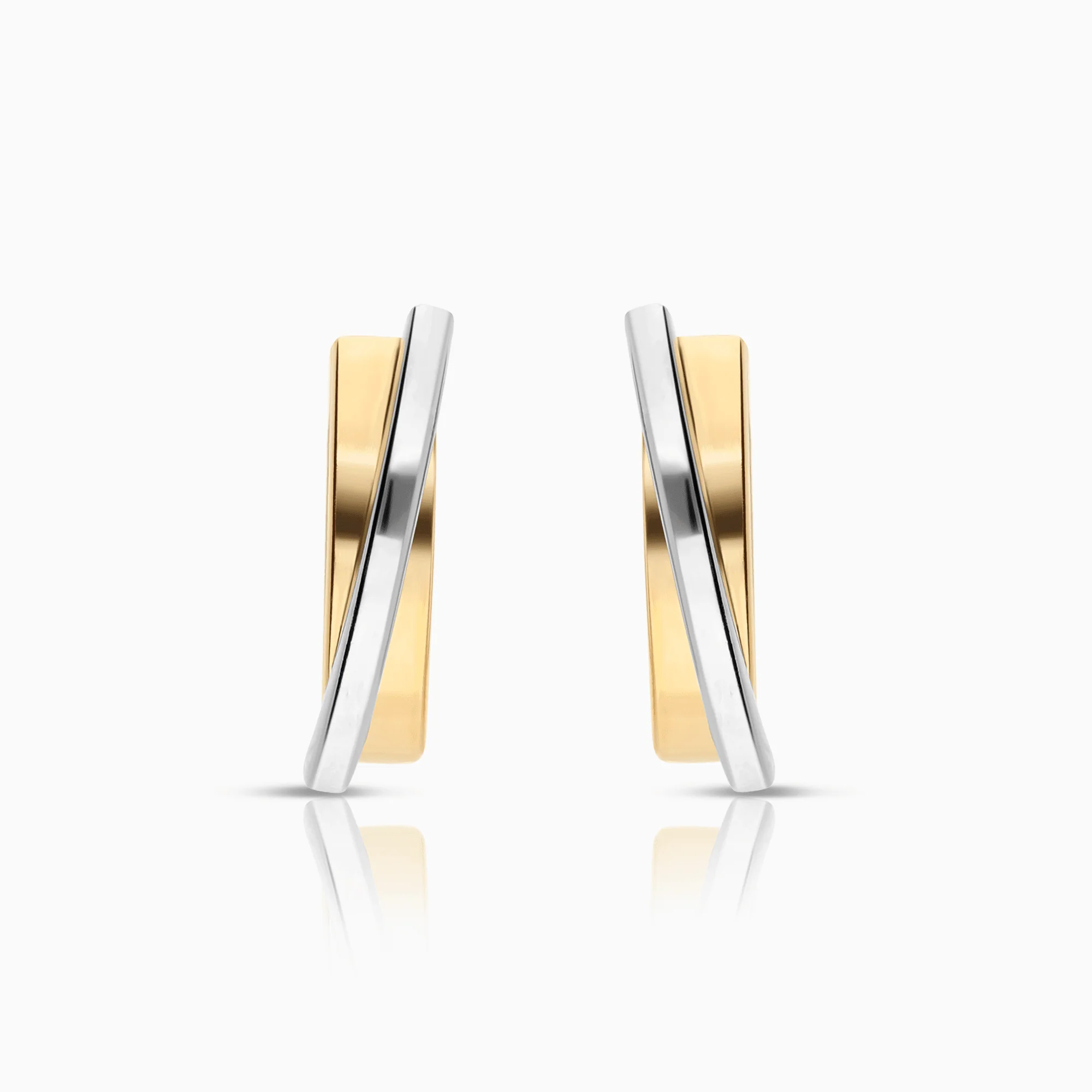 Gold earrings 2.02g 18K yellow/white gold