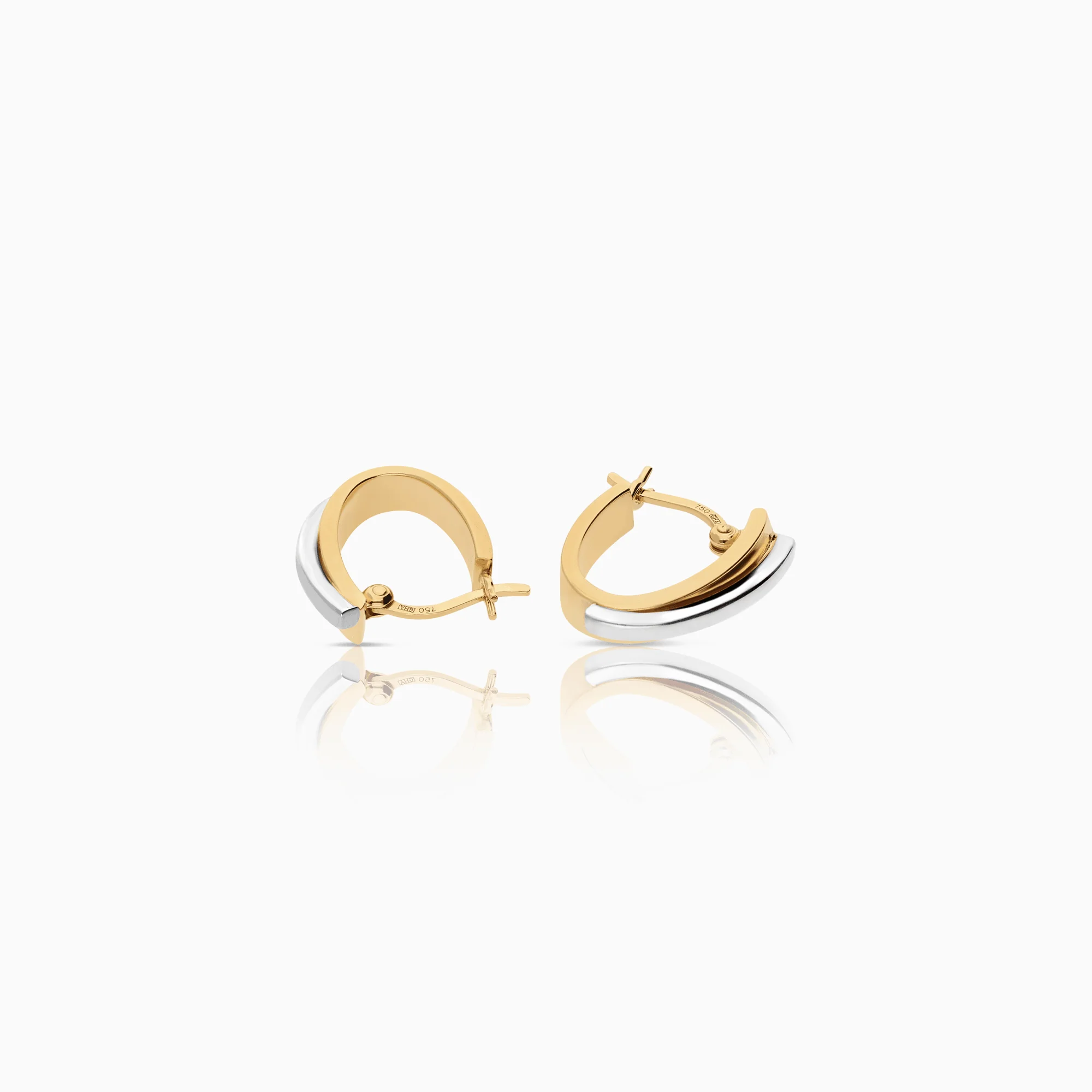 Gold earrings 2.02g 18K yellow/white gold - Image 2