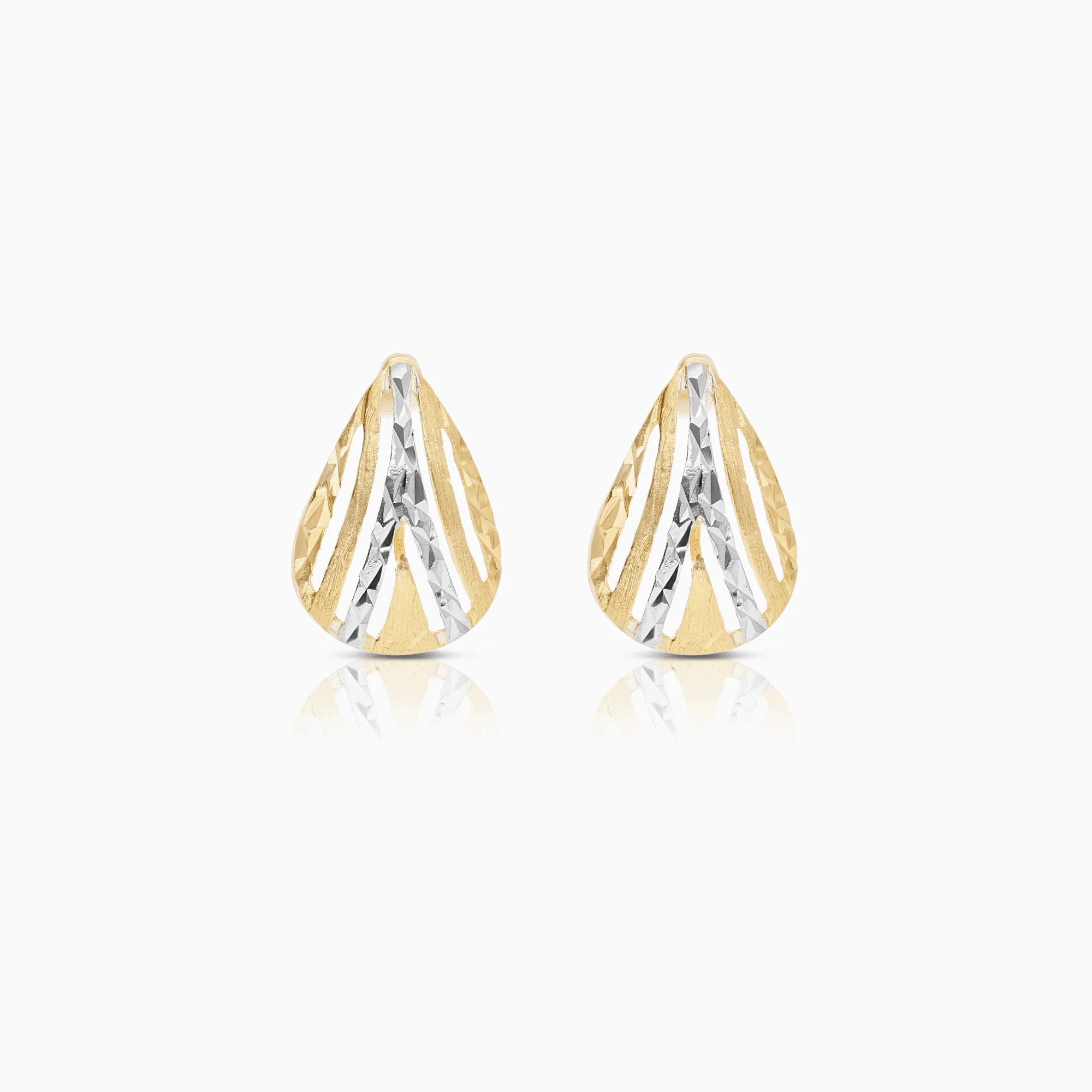 Gold earrings 2.0g 18K white gold/gold
