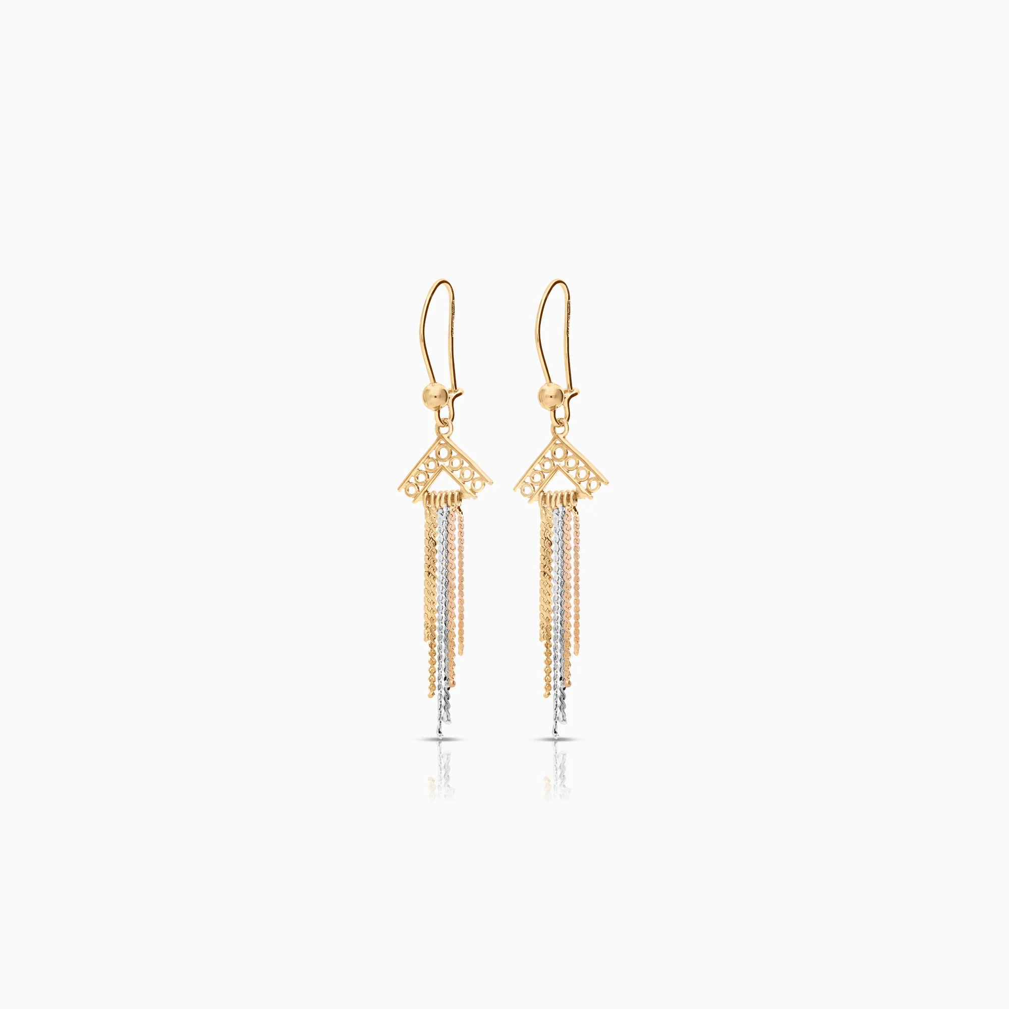 Gold earrings 3.50g 18K yellow/white gold