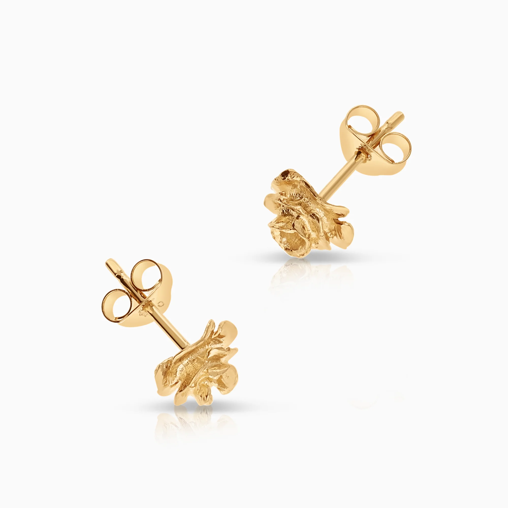 Gold earrings flower 1.02g 18K gold - Image 2