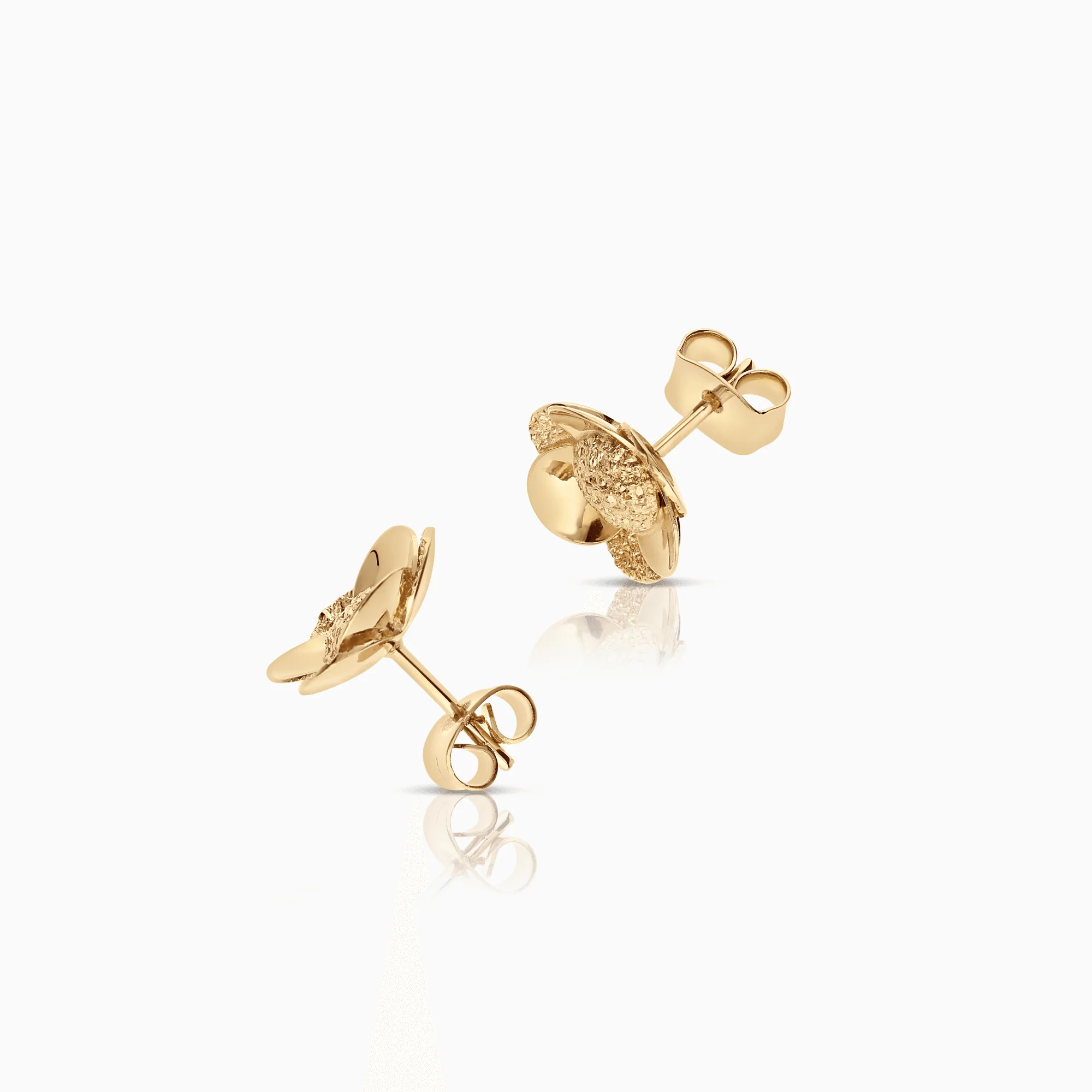 Gold earrings flower 3.28g 18K gold - Image 2