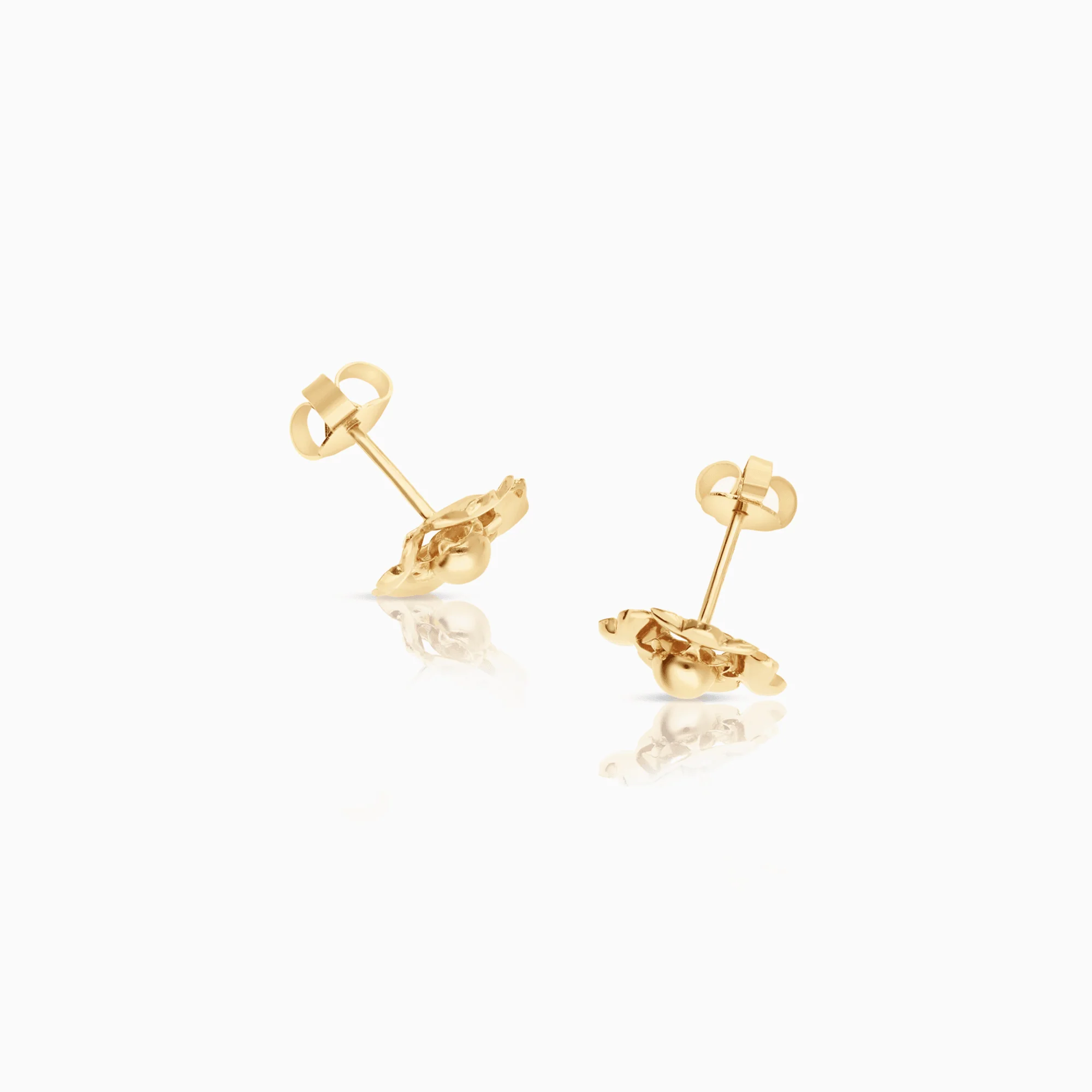 Gold earrings flowers 1.26g 18K gold - Image 2