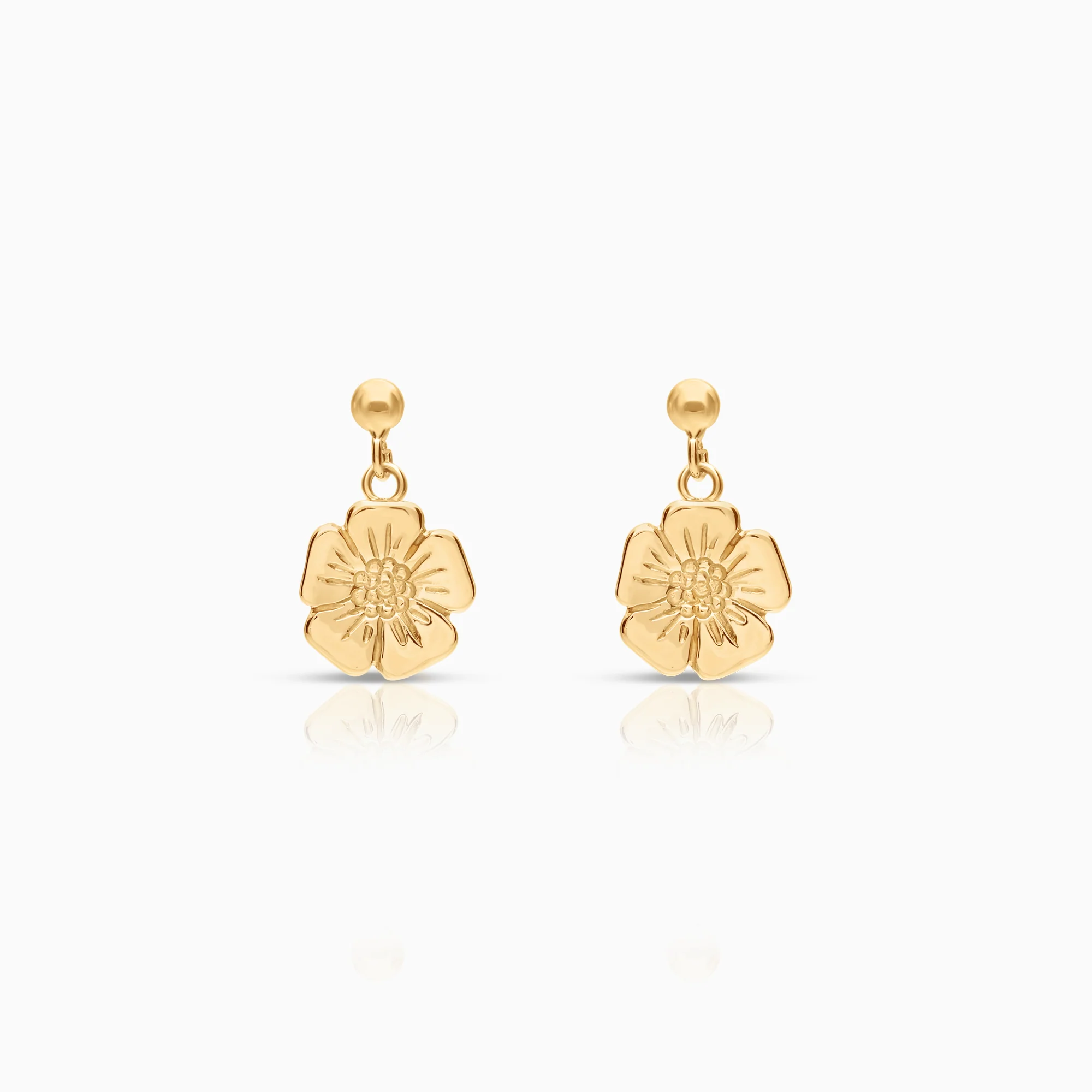 Gold earrings flowers 2.26g 18K gold