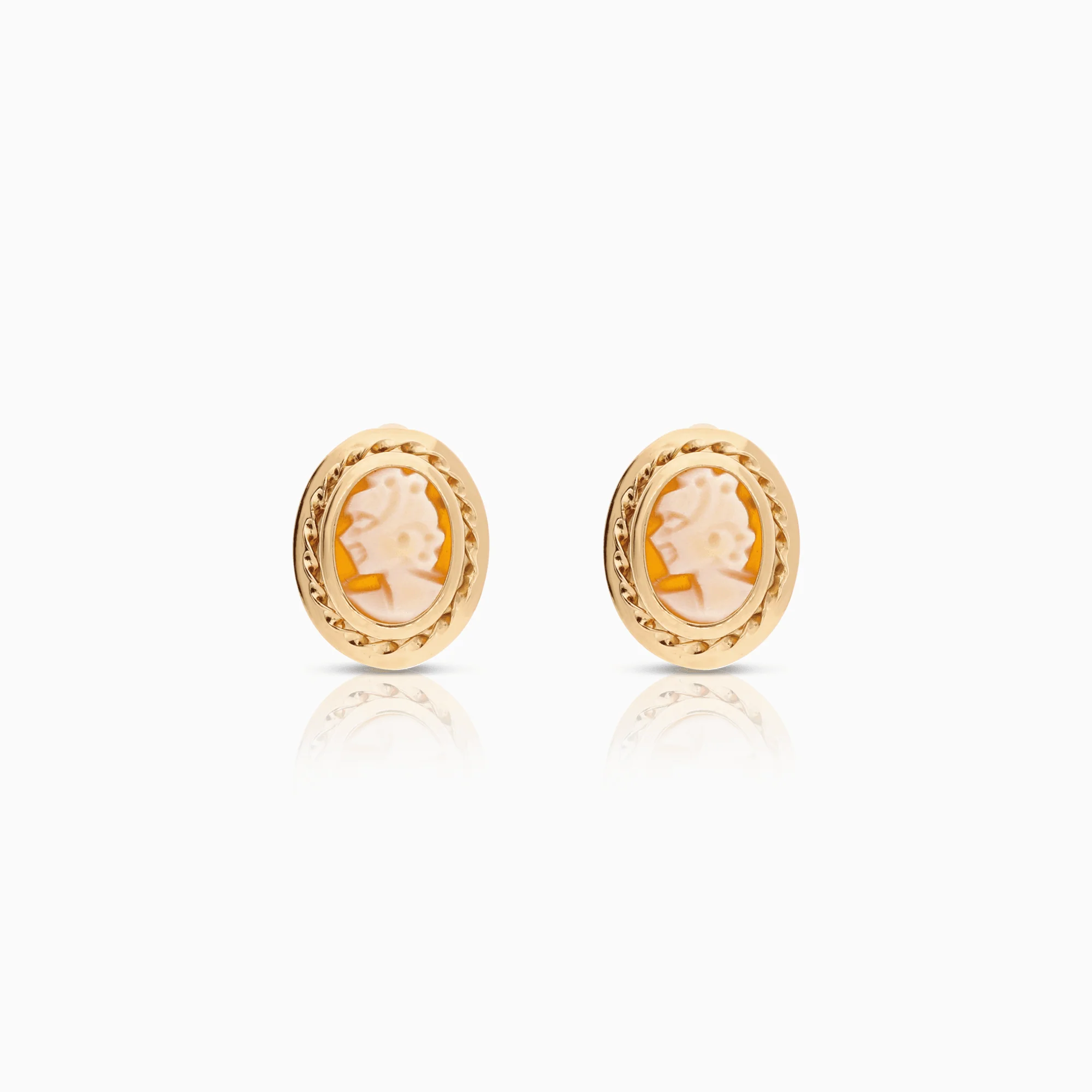 Gold earrings cameo 1.21g 18K gold