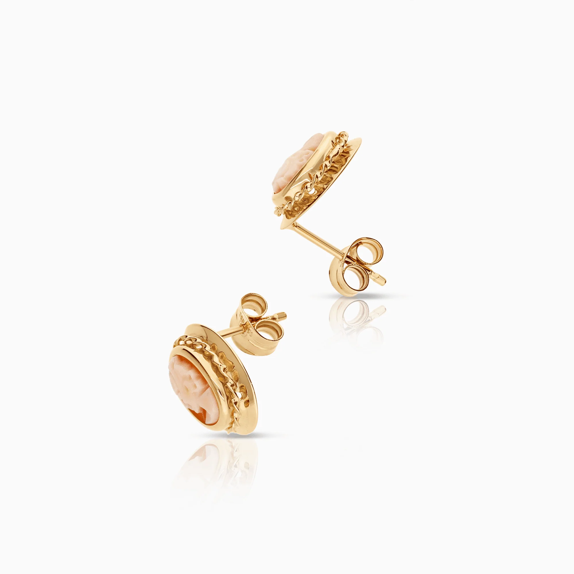 Gold earrings cameo 1.21g 18K gold - Image 2