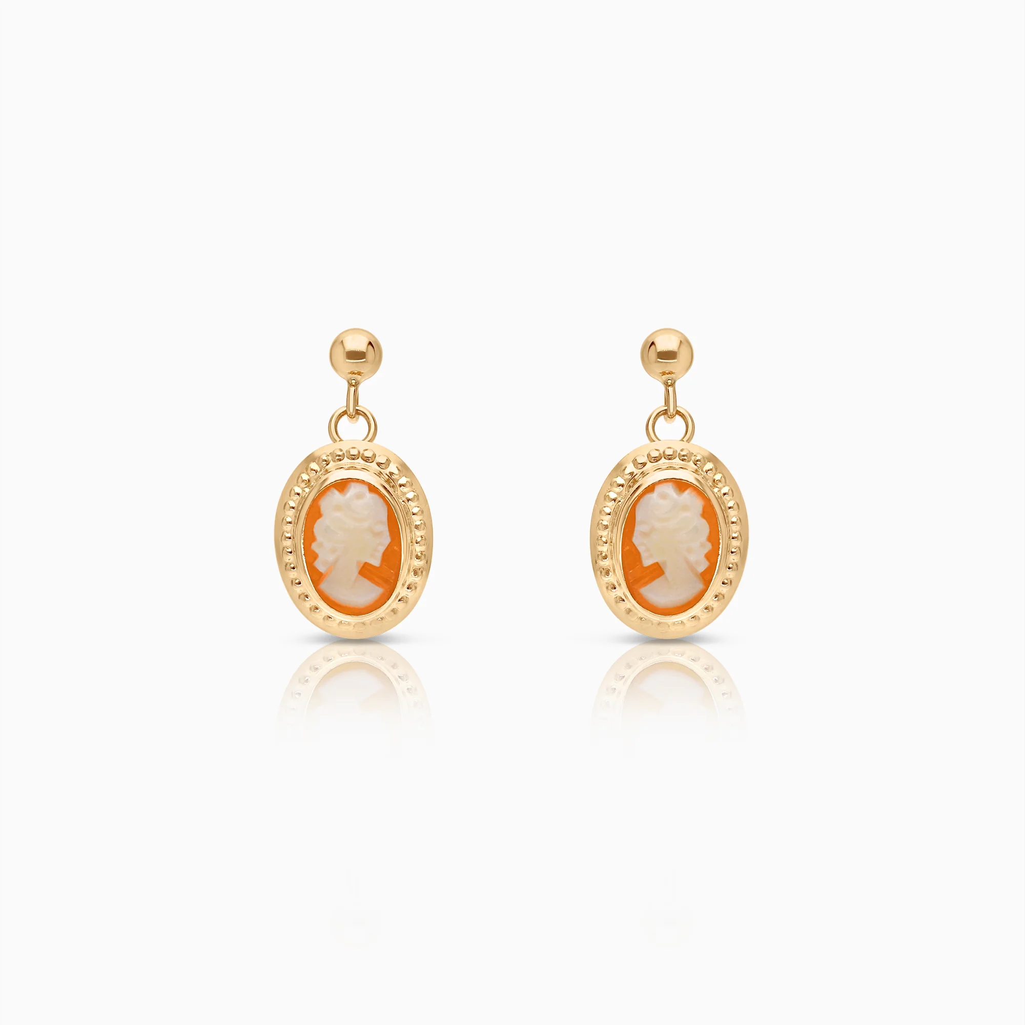 Gold cameo earrings 1.36g 18K gold