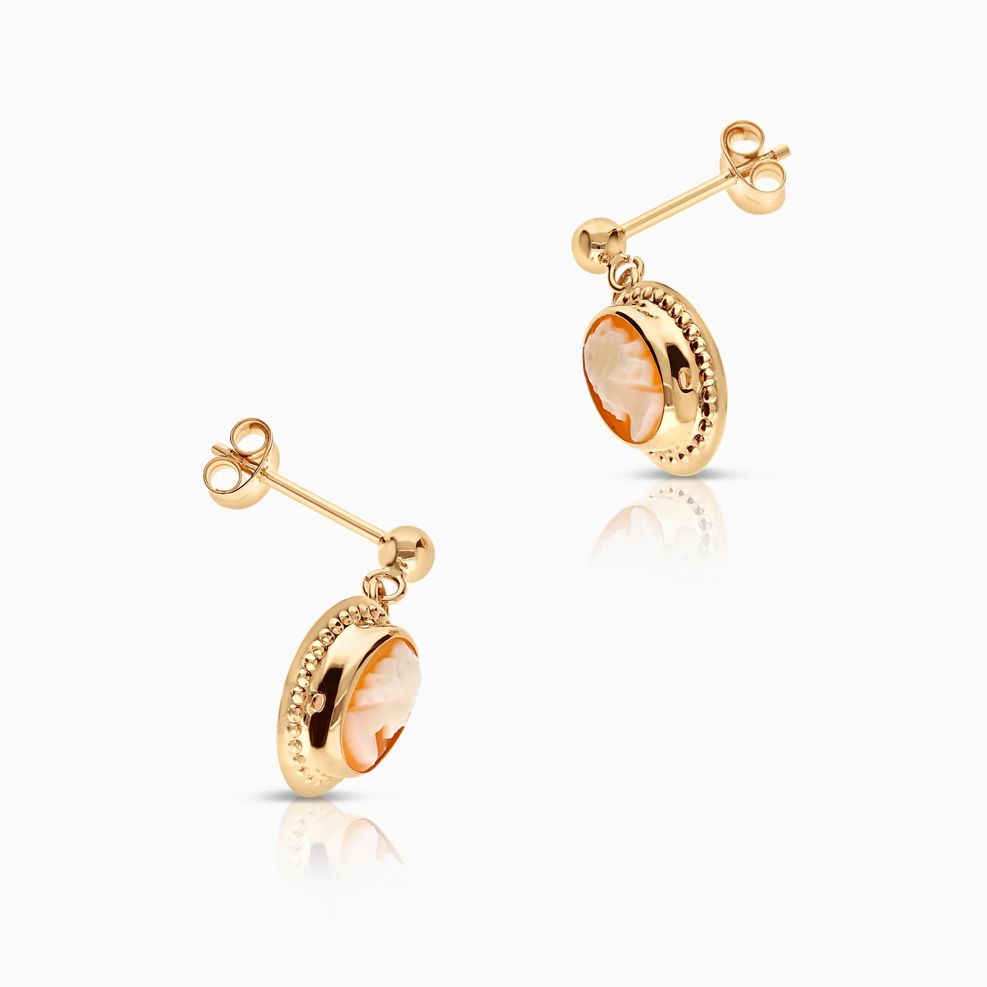 Gold cameo earrings 1.36g 18K gold - Image 2