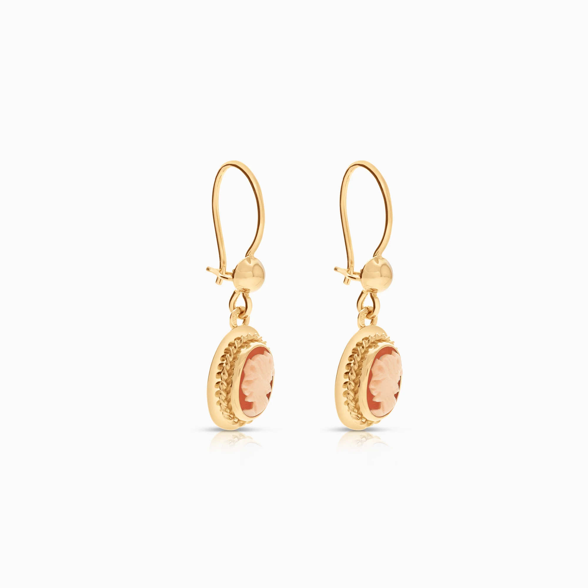 Gold earrings cameo 2.26g 18K gold