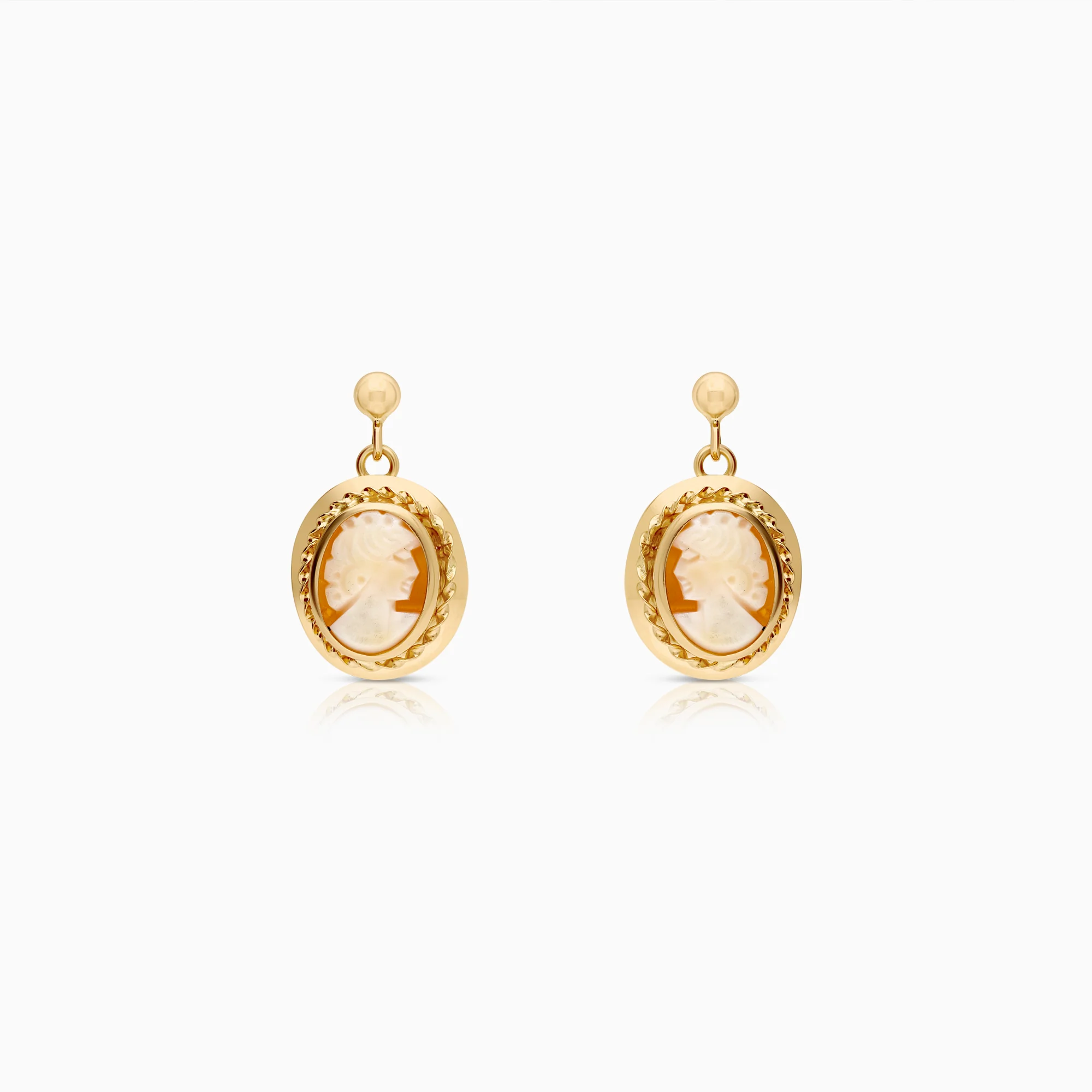 Gold stud earrings cameo 2.31g 18K gold