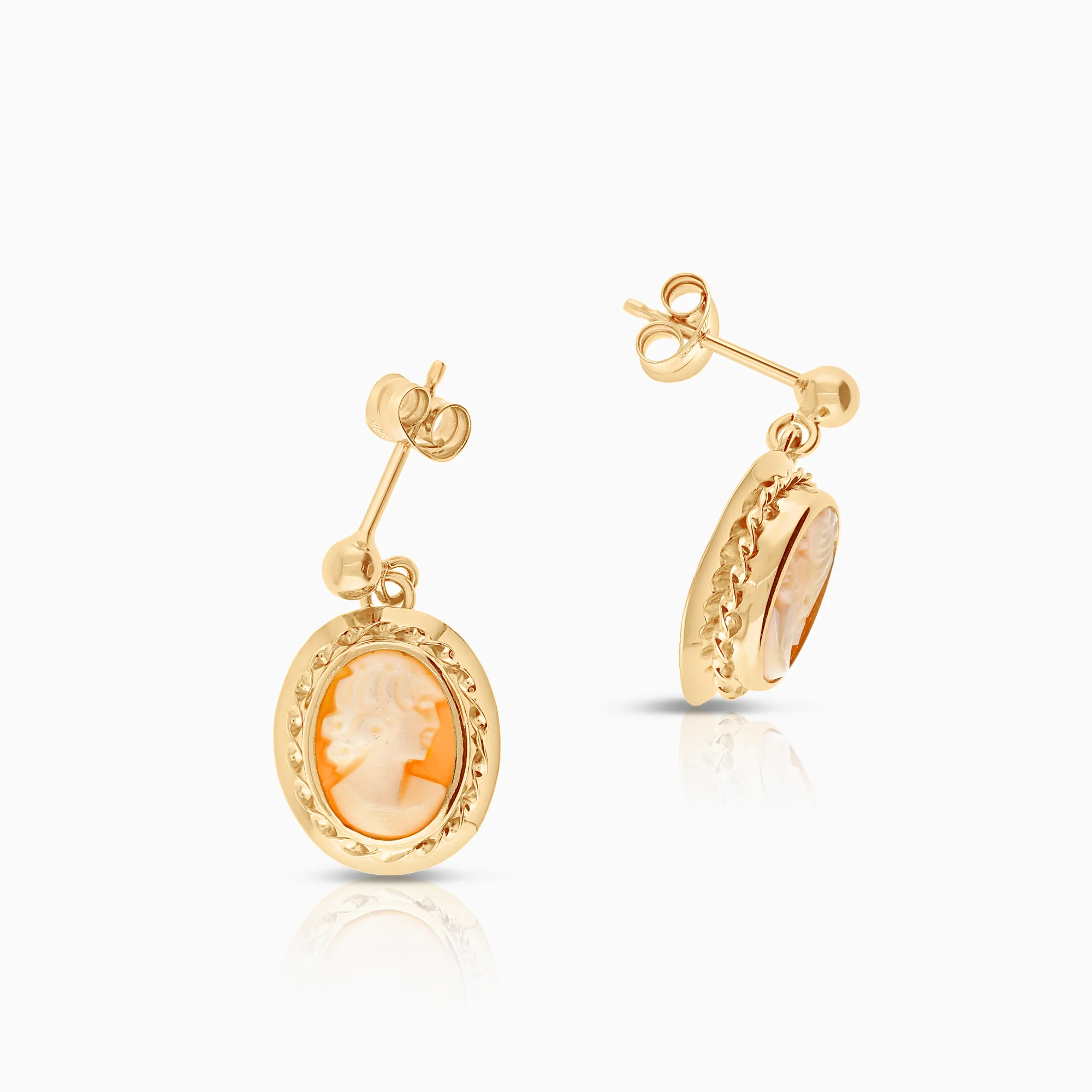 Gold stud earrings cameo 2.31g 18K gold - Image 2