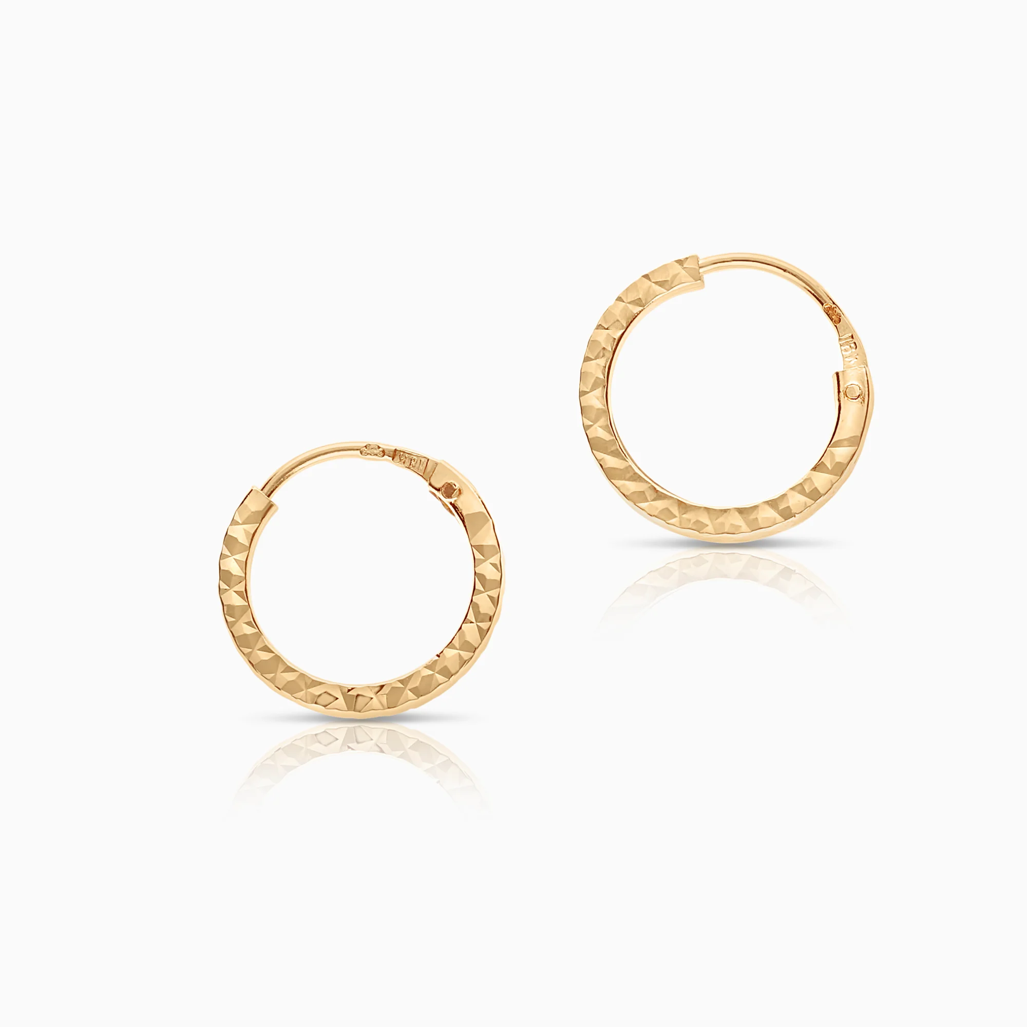 Gold hoop earrings 0.35g 18K gold - Image 2