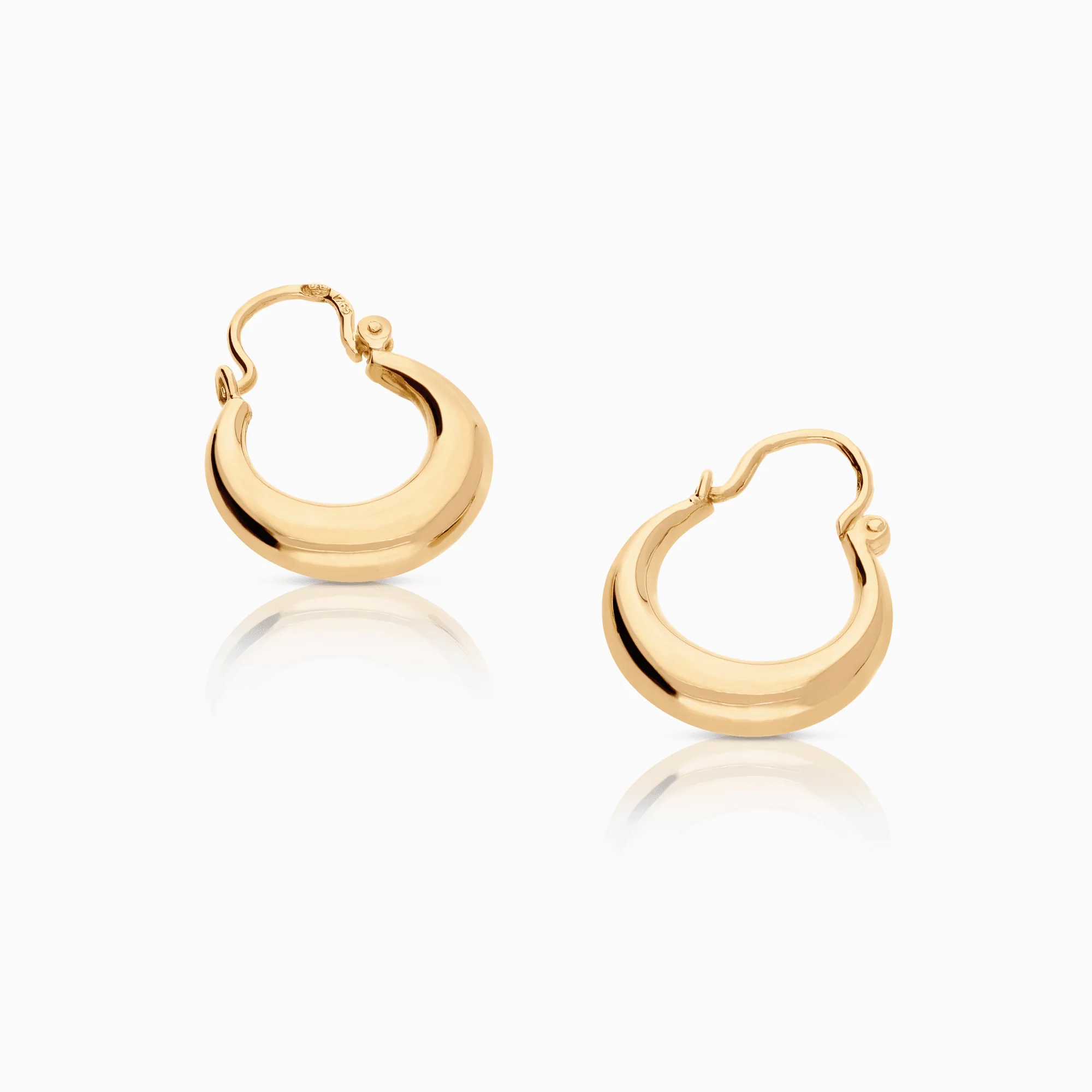 Gold hoop earrings 1.02g 18K gold - Image 2
