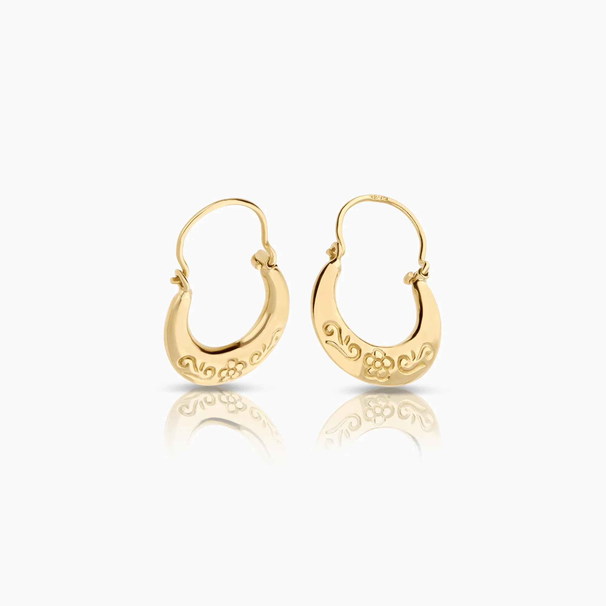 Gold hoop earrings 1.20g 18K gold - Image 2