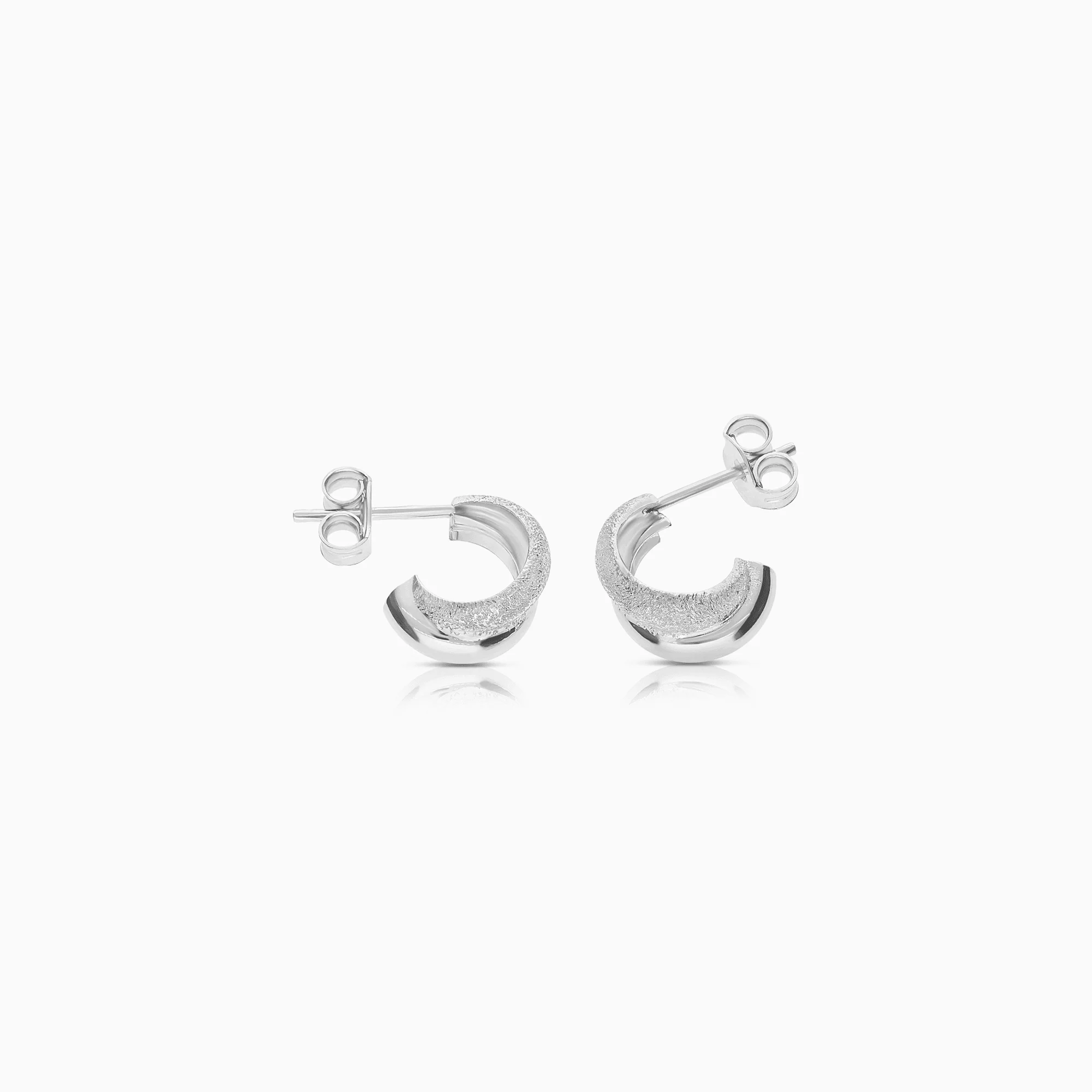 Gold hoop earrings 1.26g 18K white gold - Image 2
