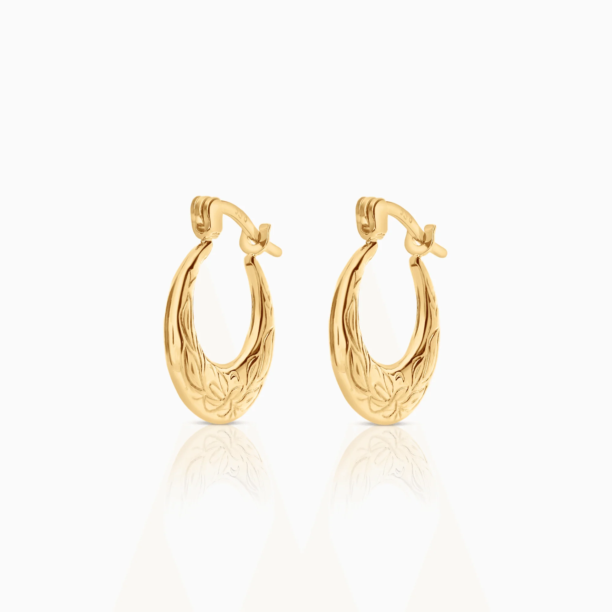Gold hoop earrings 1.34g 18K gold