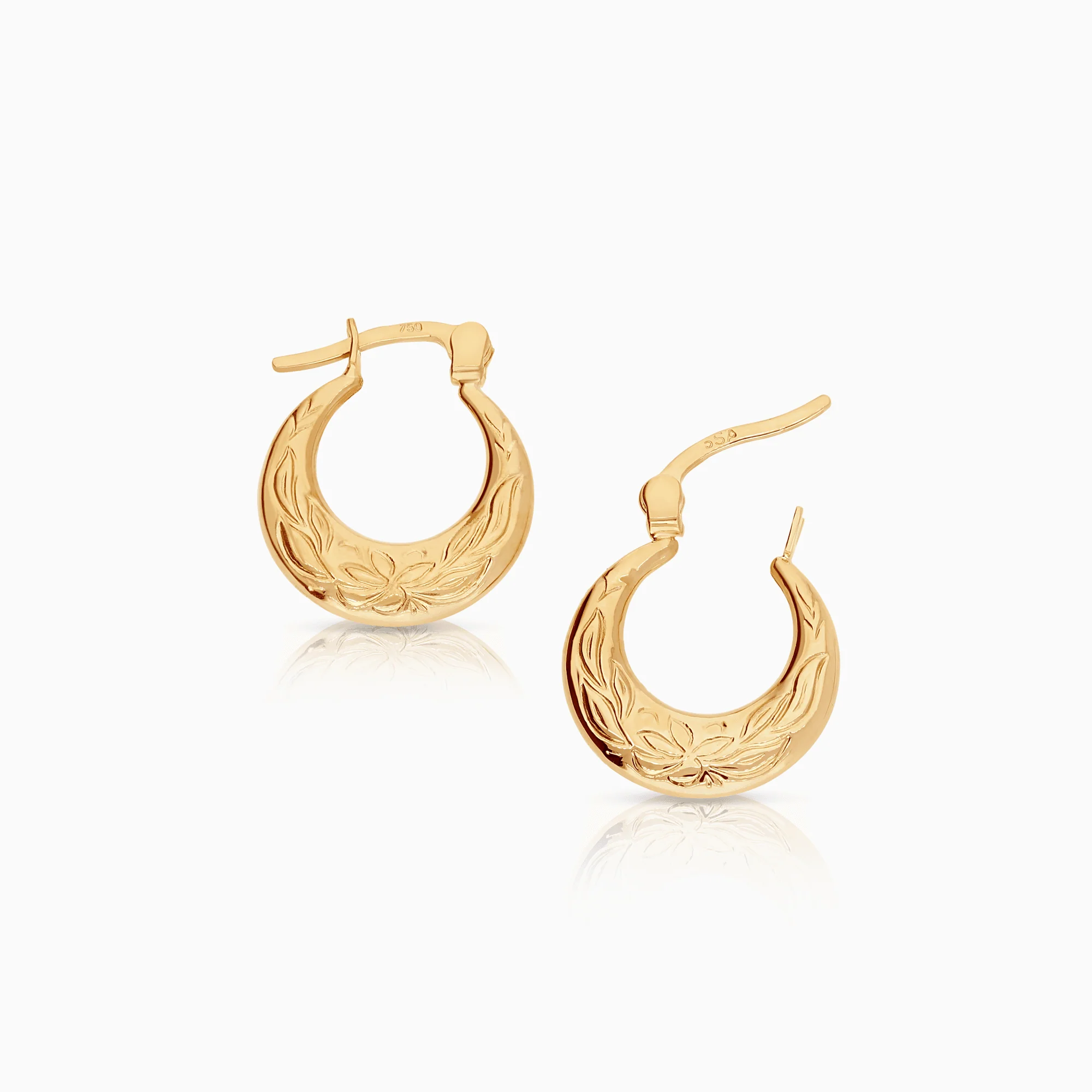 Gold hoop earrings 1.34g 18K gold - Image 2