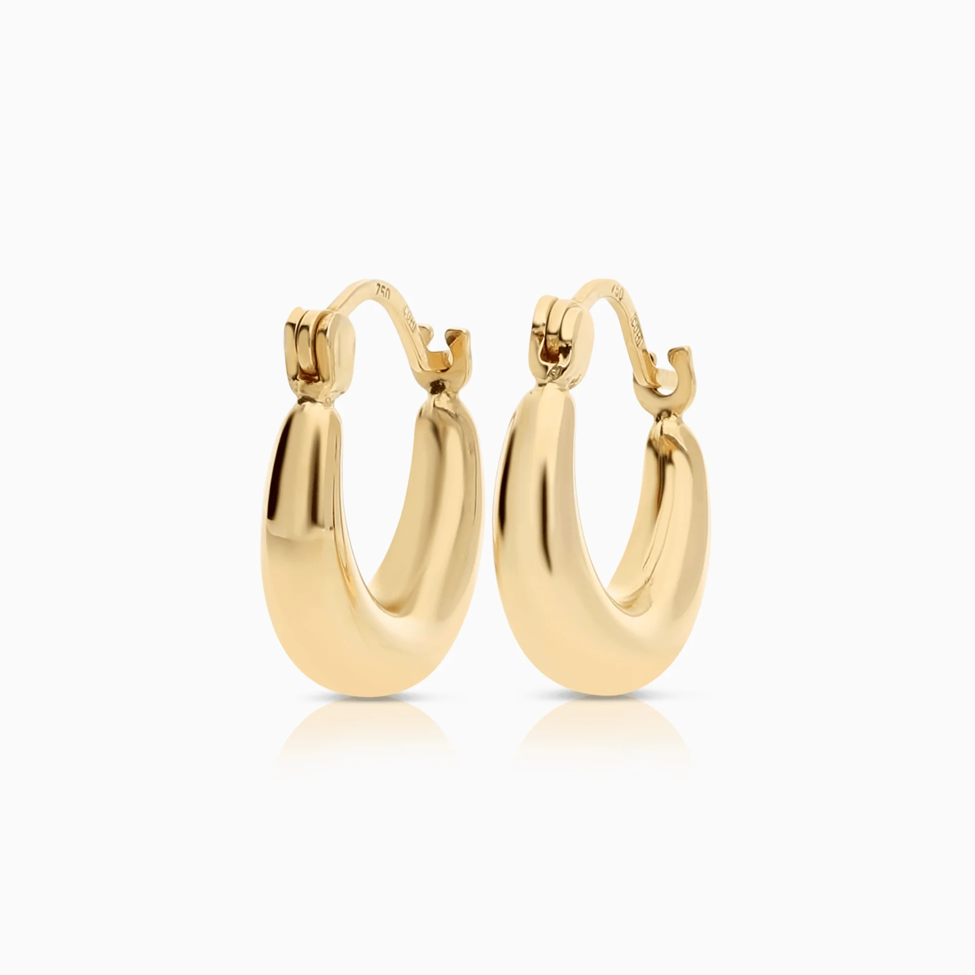 Gold hoop earrings 1.42g 18K gold