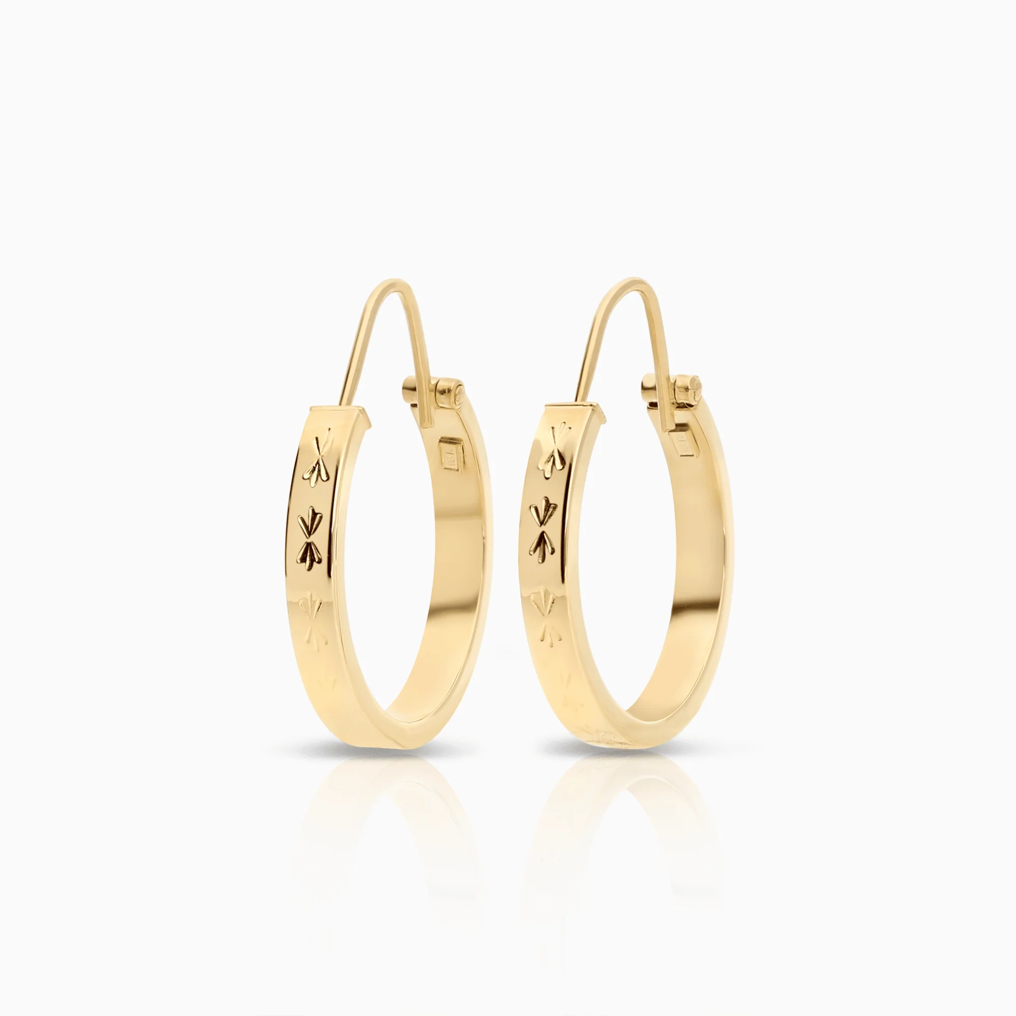 Gold hoop earrings 1.82g 18K gold