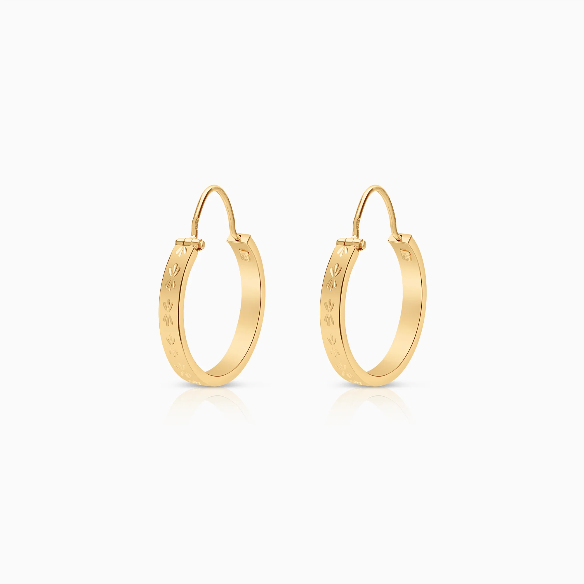 Gold earrings hoops 1.90g 18K gold