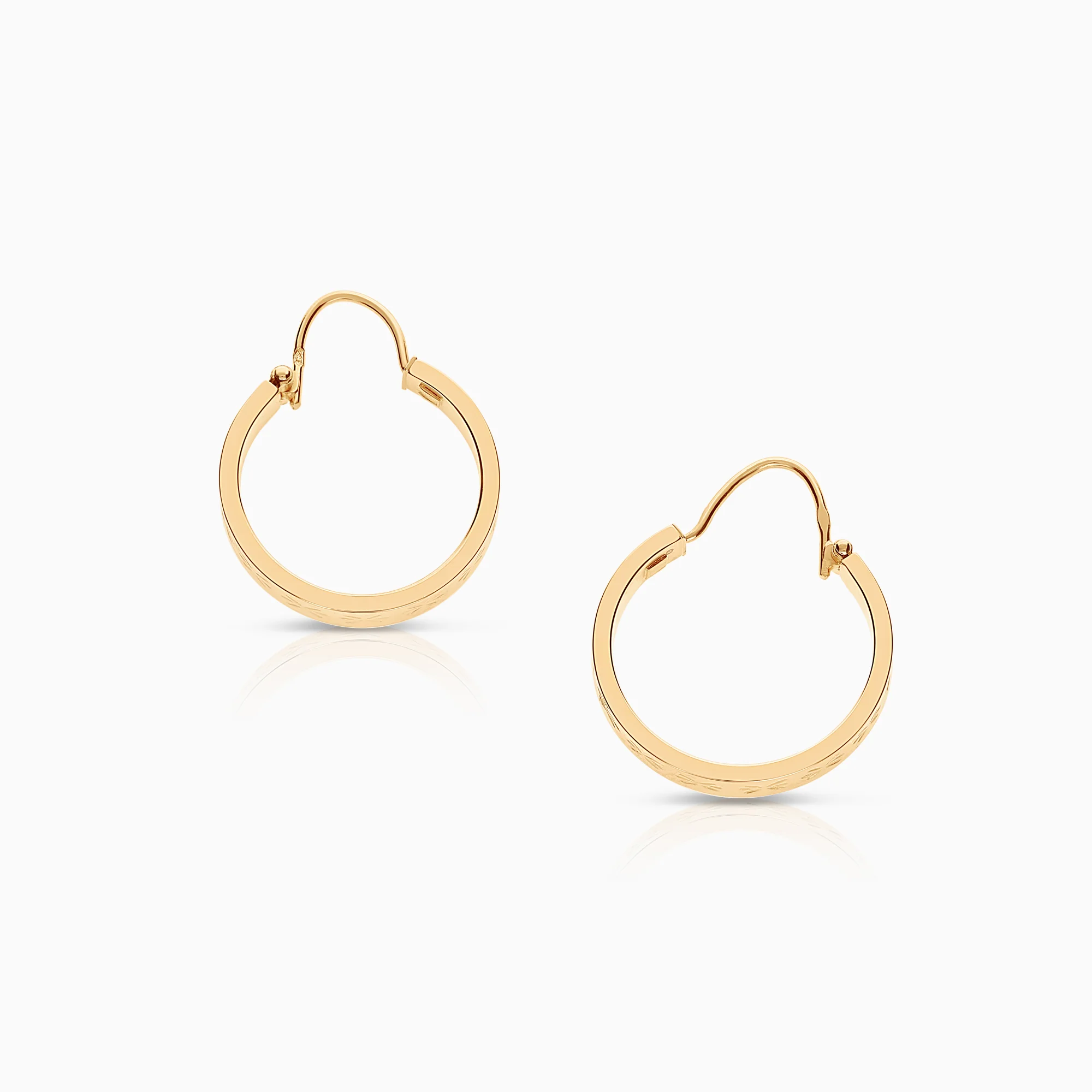 Gold earrings hoops 1.90g 18K gold - Image 2