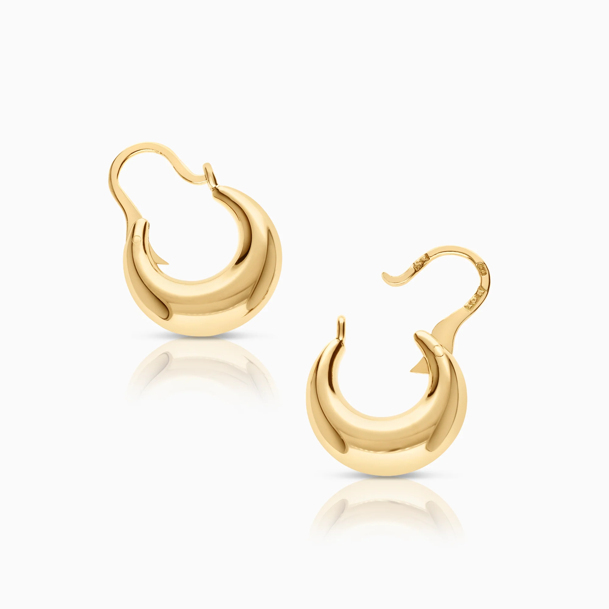 Gold hoop earrings 1.91g 18K gold - Image 2