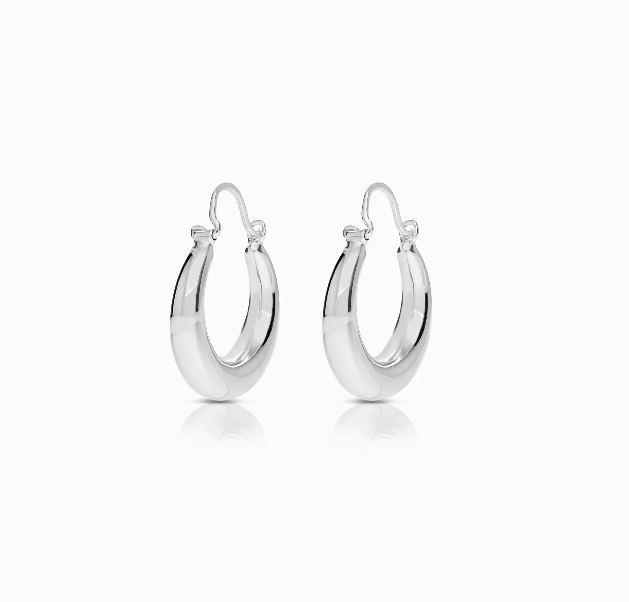 Gold hoop earrings 2.25g 18K white gold