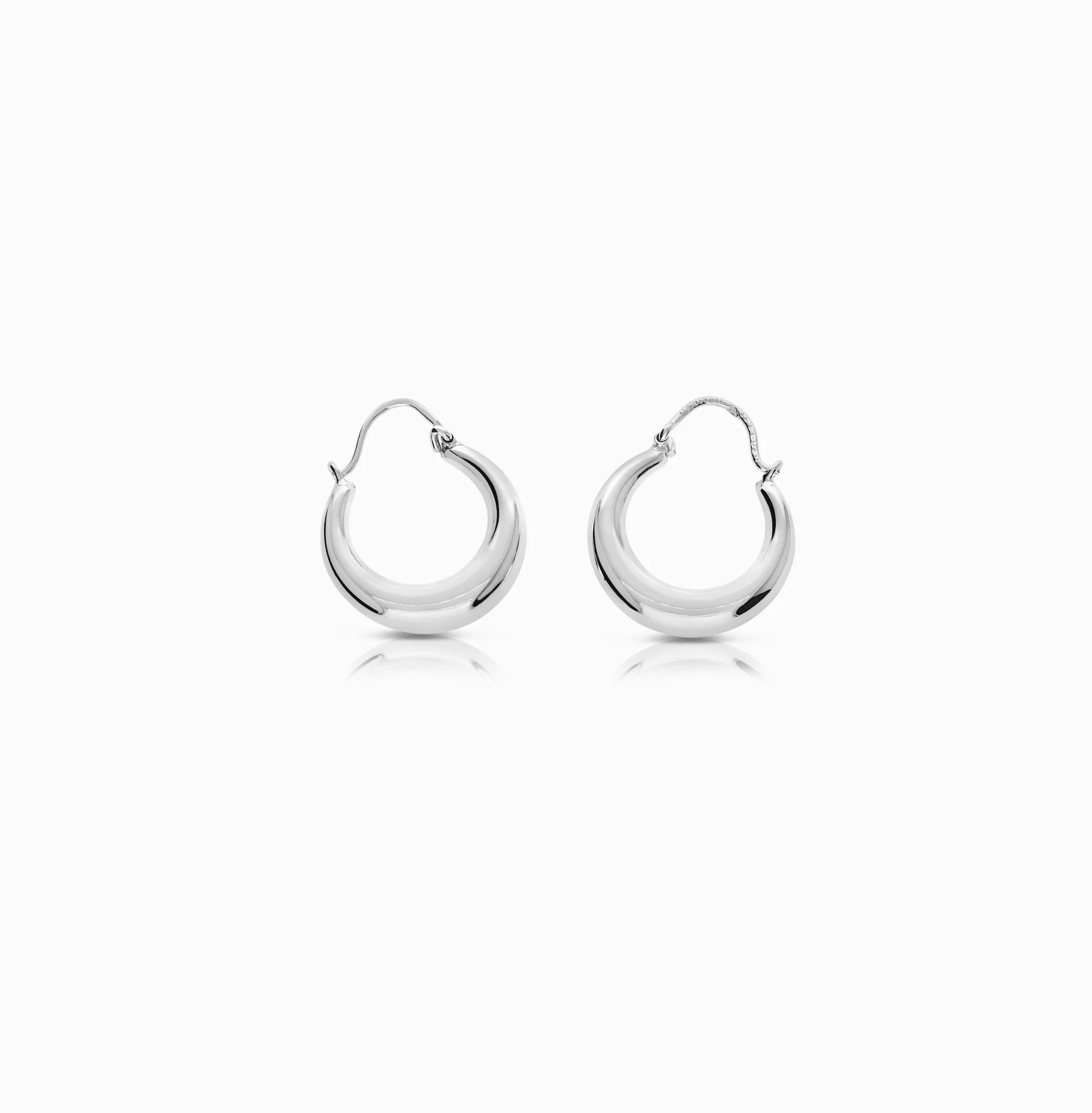 Gold hoop earrings 2.25g 18K white gold - Image 2