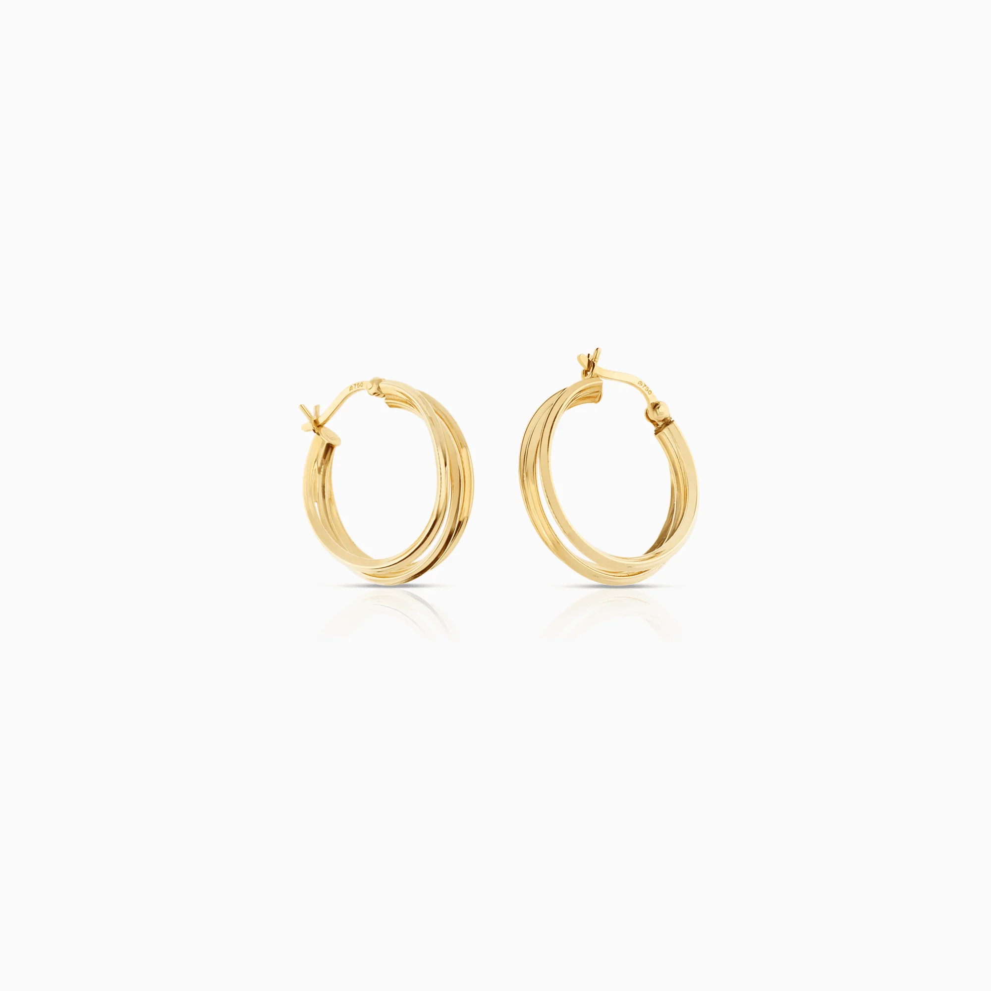 Gold hoop earrings 3.10g 18K gold - Image 2
